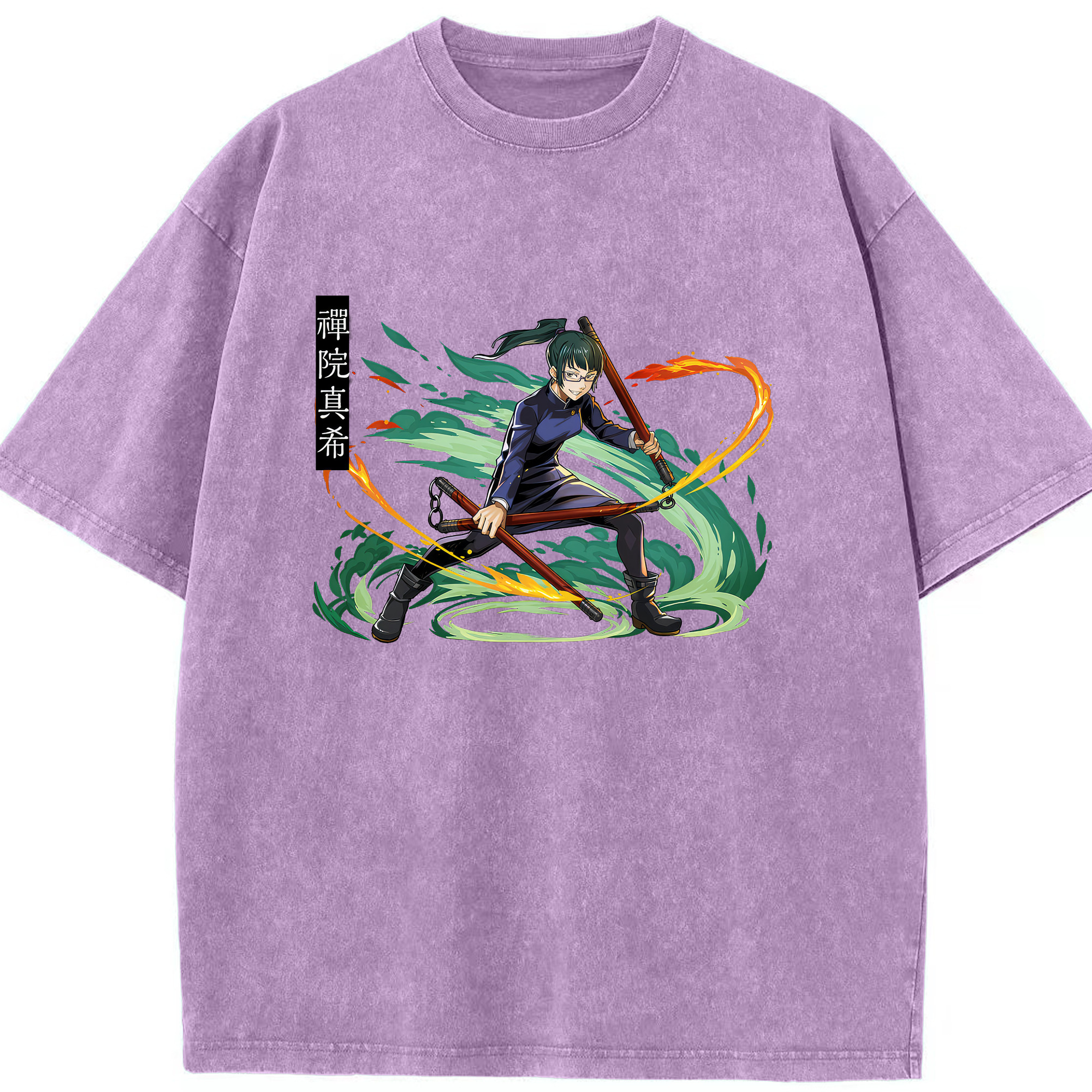 （画像用） 呪術廻戦 Jujutsu Kaisen 綿100% ヴィンテージ風 半袖Tシャツ（フロントプリント）