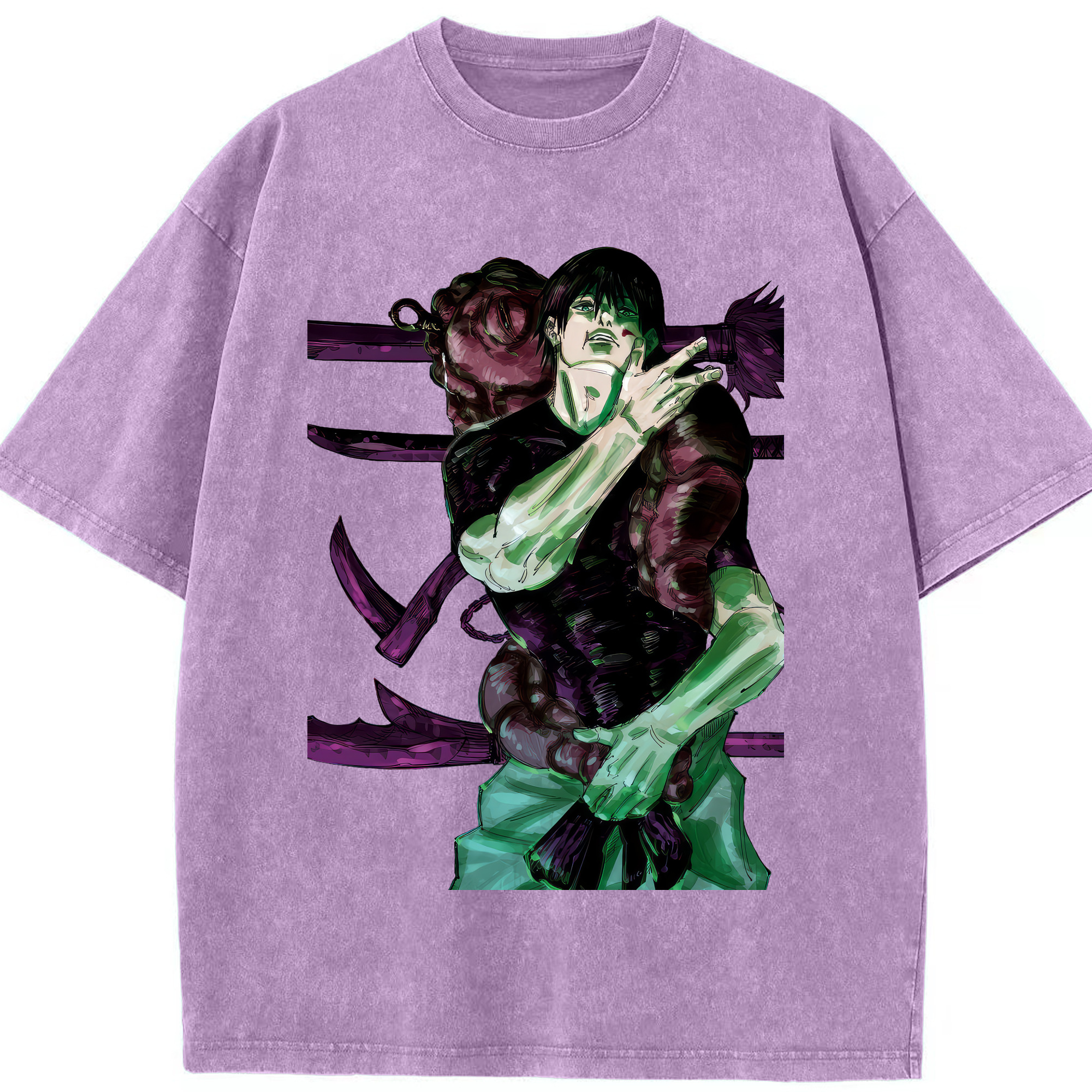 （画像用） 呪術廻戦 Jujutsu Kaisen 綿100% ヴィンテージ風 半袖Tシャツ（フロントプリント）