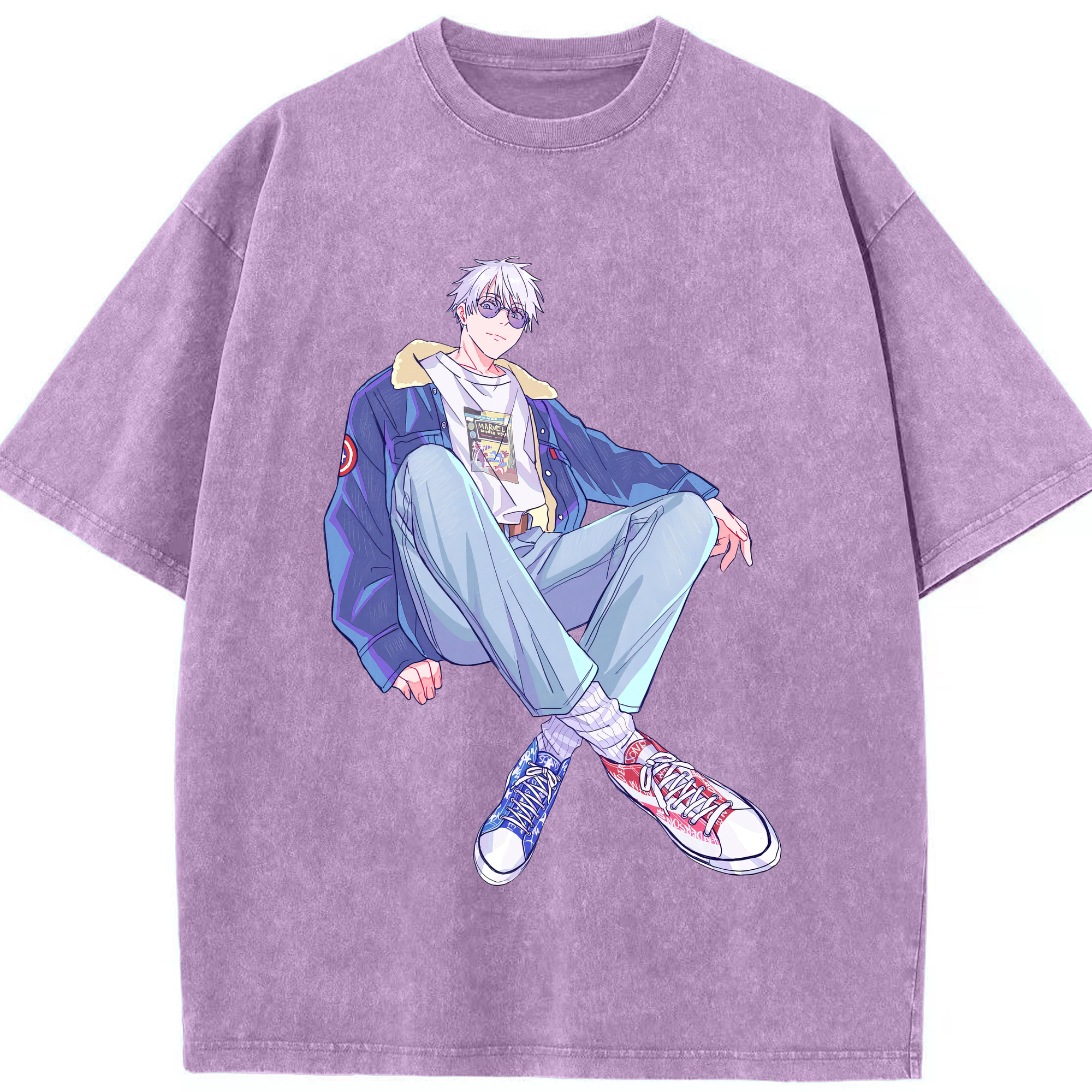 （画像用） 呪術廻戦 Jujutsu Kaisen 綿100% ヴィンテージ風 半袖Tシャツ（フロントプリント）