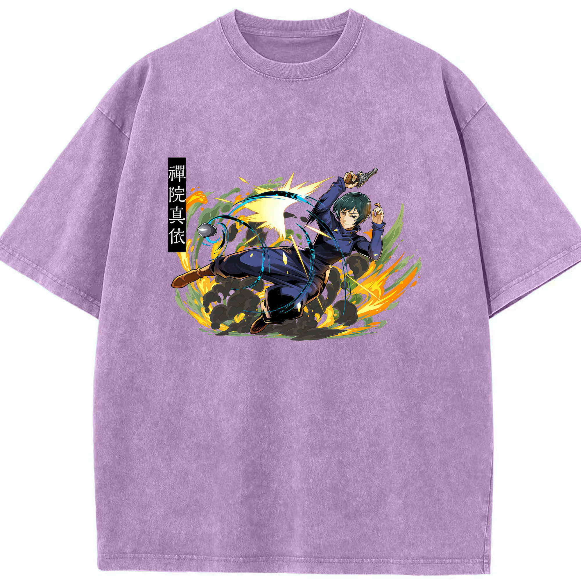 （画像用） 呪術廻戦 Jujutsu Kaisen 綿100% ヴィンテージ風 半袖Tシャツ（フロントプリント）