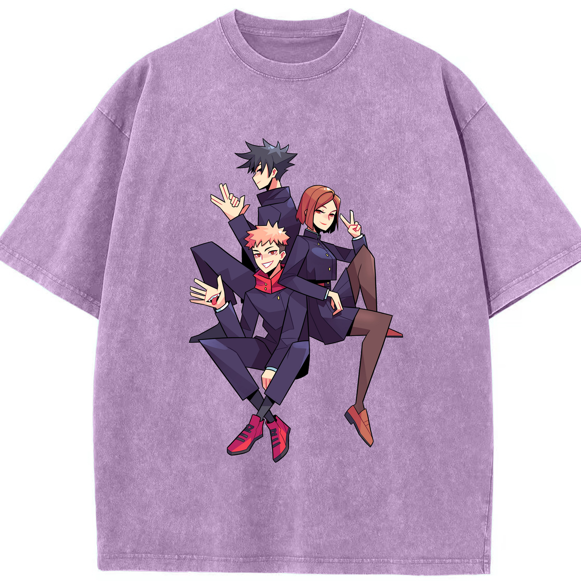 （画像用） 呪術廻戦 Jujutsu Kaisen 綿100% ヴィンテージ風 半袖Tシャツ（フロントプリント）