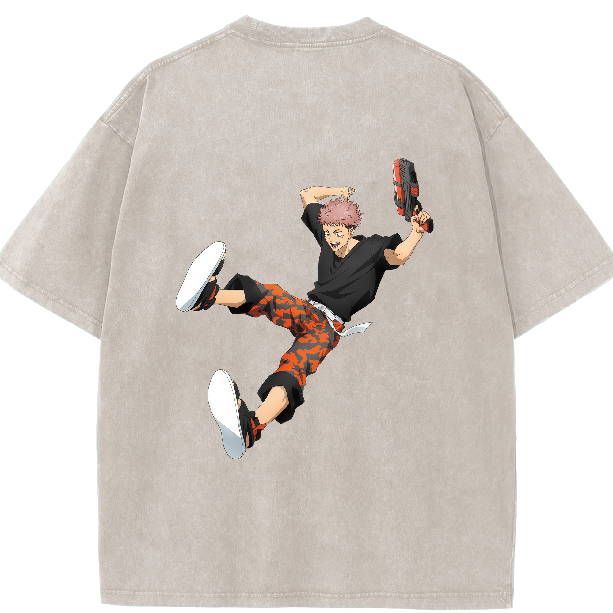 （画像用） 呪術廻戦 Jujutsu Kaisen 綿100% ヴィンテージ風 半袖Tシャツ（背面プリント）