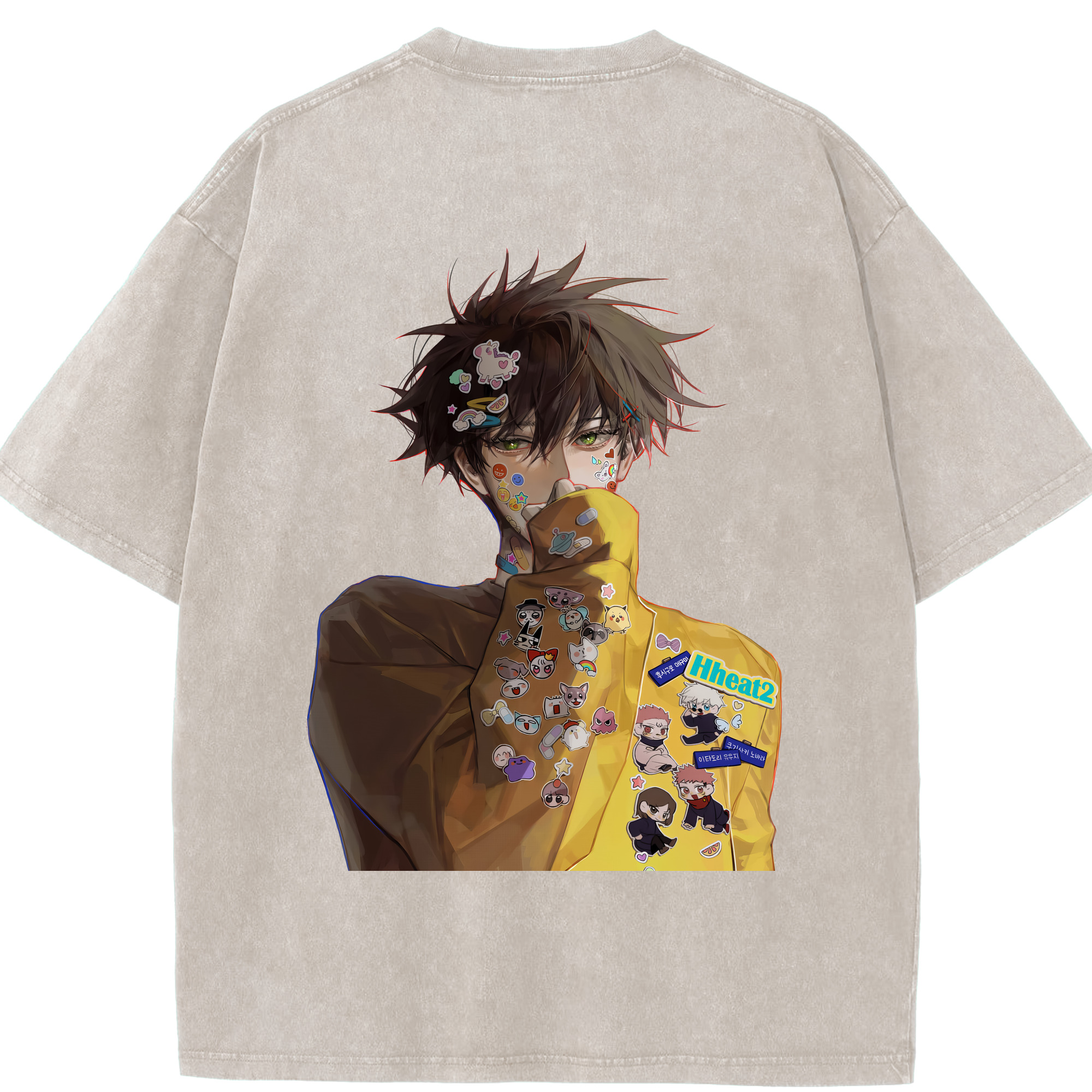 （画像用） 呪術廻戦 Jujutsu Kaisen 綿100% ヴィンテージ風 半袖Tシャツ（背面プリント）