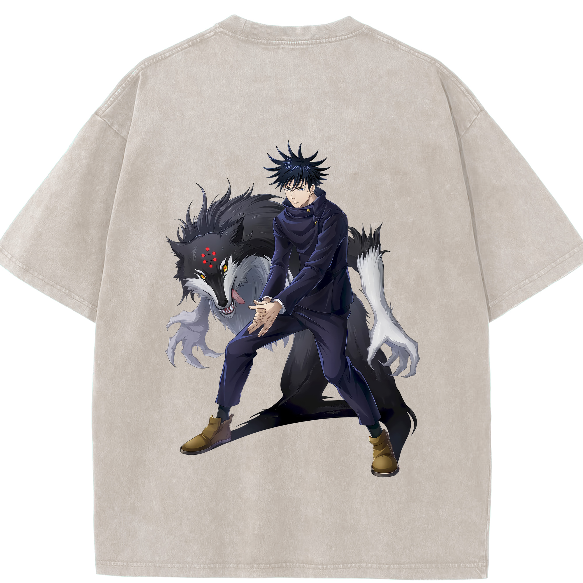 （画像用） 呪術廻戦 Jujutsu Kaisen 綿100% ヴィンテージ風 半袖Tシャツ（背面プリント）