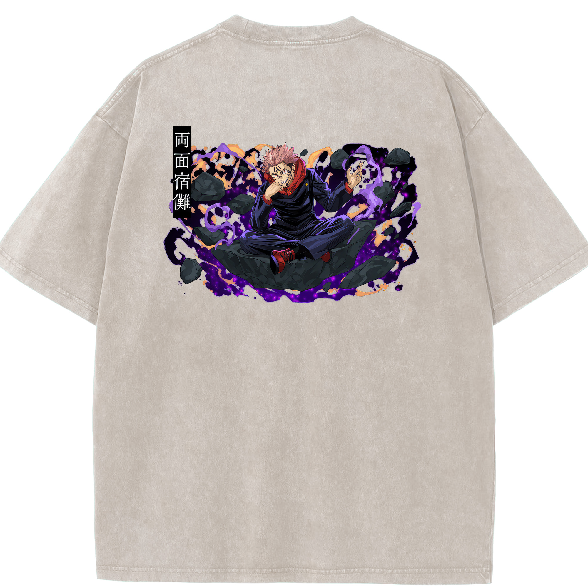 （画像用） 呪術廻戦 Jujutsu Kaisen 綿100% ヴィンテージ風 半袖Tシャツ（背面プリント）
