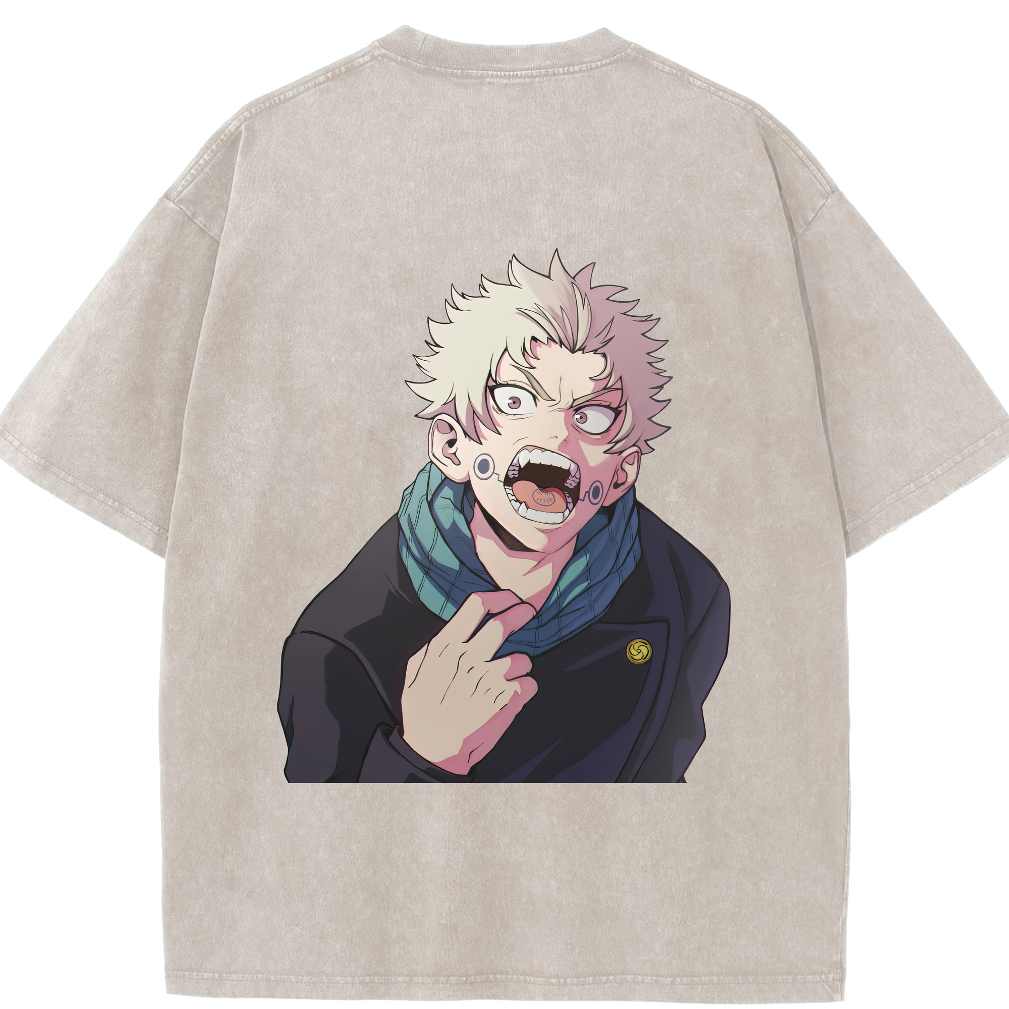 （画像用） 呪術廻戦 Jujutsu Kaisen 綿100% ヴィンテージ風 半袖Tシャツ（背面プリント）