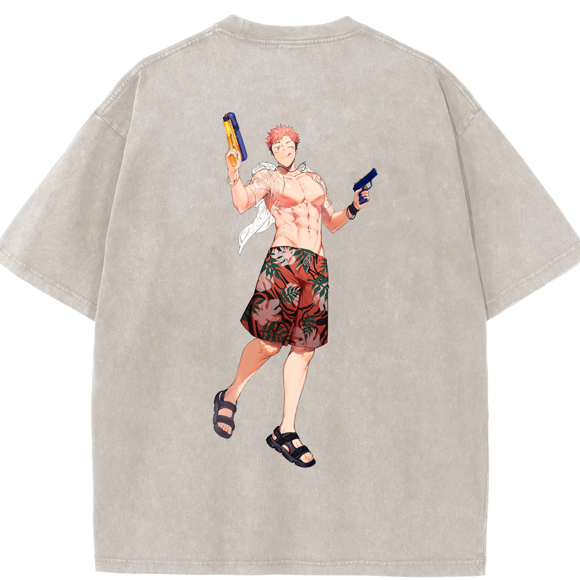 （画像用） 呪術廻戦 Jujutsu Kaisen 綿100% ヴィンテージ風 半袖Tシャツ（背面プリント）