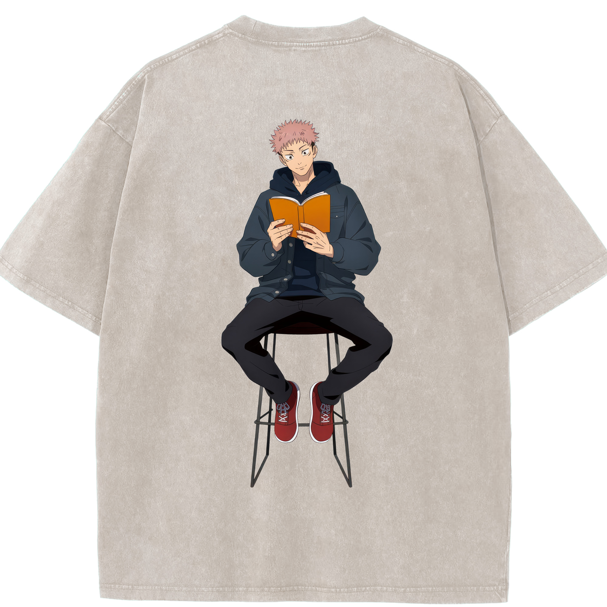 （画像用） 呪術廻戦 Jujutsu Kaisen 綿100% ヴィンテージ風 半袖Tシャツ（背面プリント）
