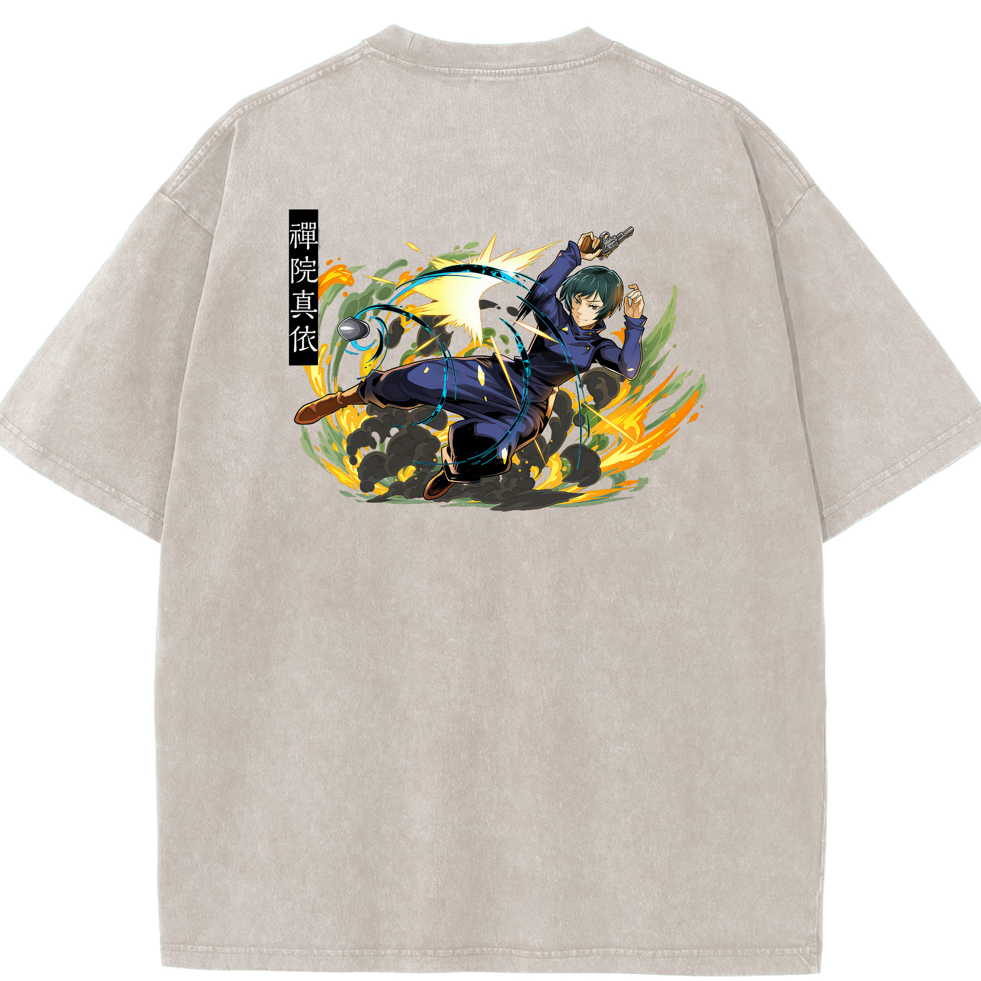 （画像用） 呪術廻戦 Jujutsu Kaisen 綿100% ヴィンテージ風 半袖Tシャツ（背面プリント）