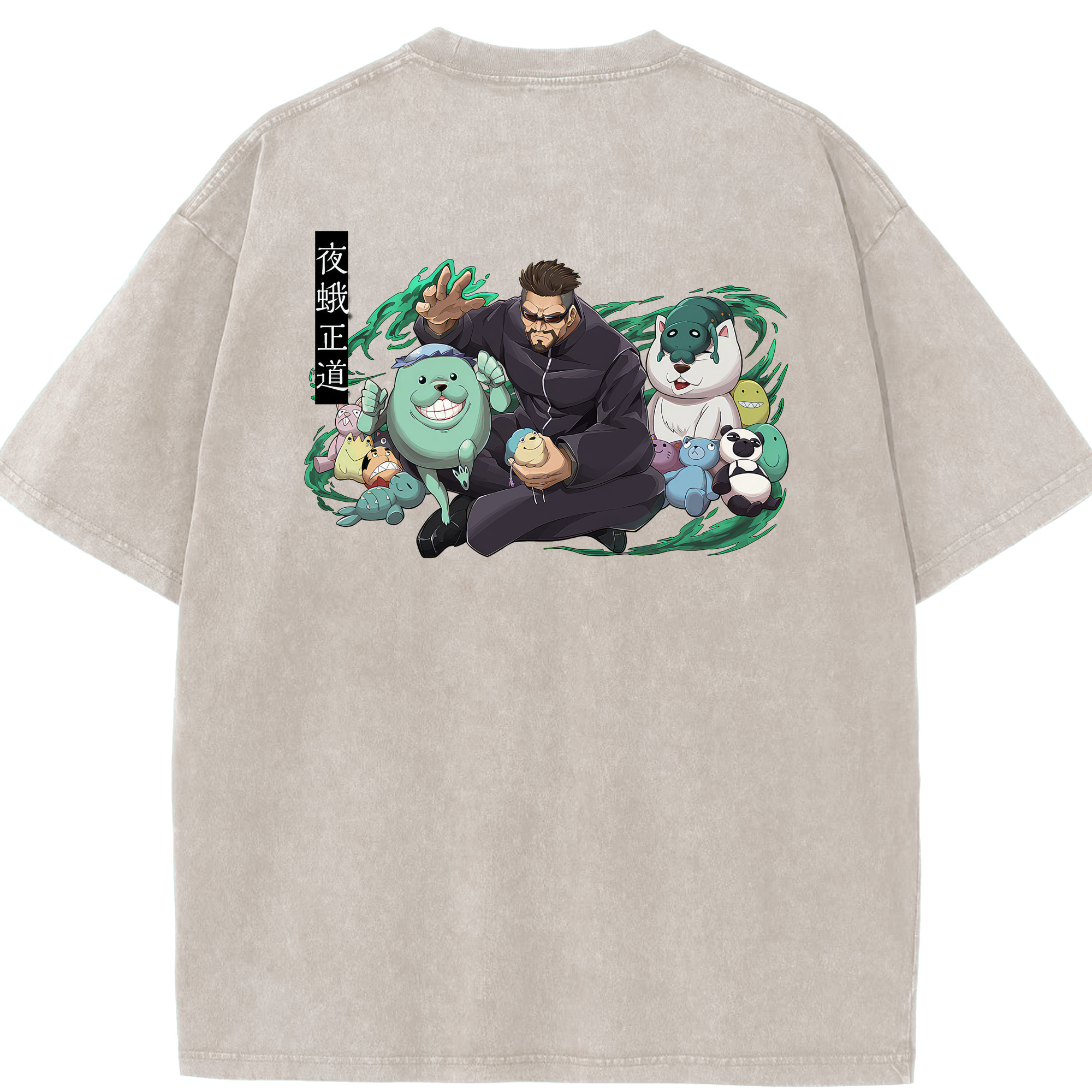 （画像用） 呪術廻戦 Jujutsu Kaisen 綿100% ヴィンテージ風 半袖Tシャツ（背面プリント）