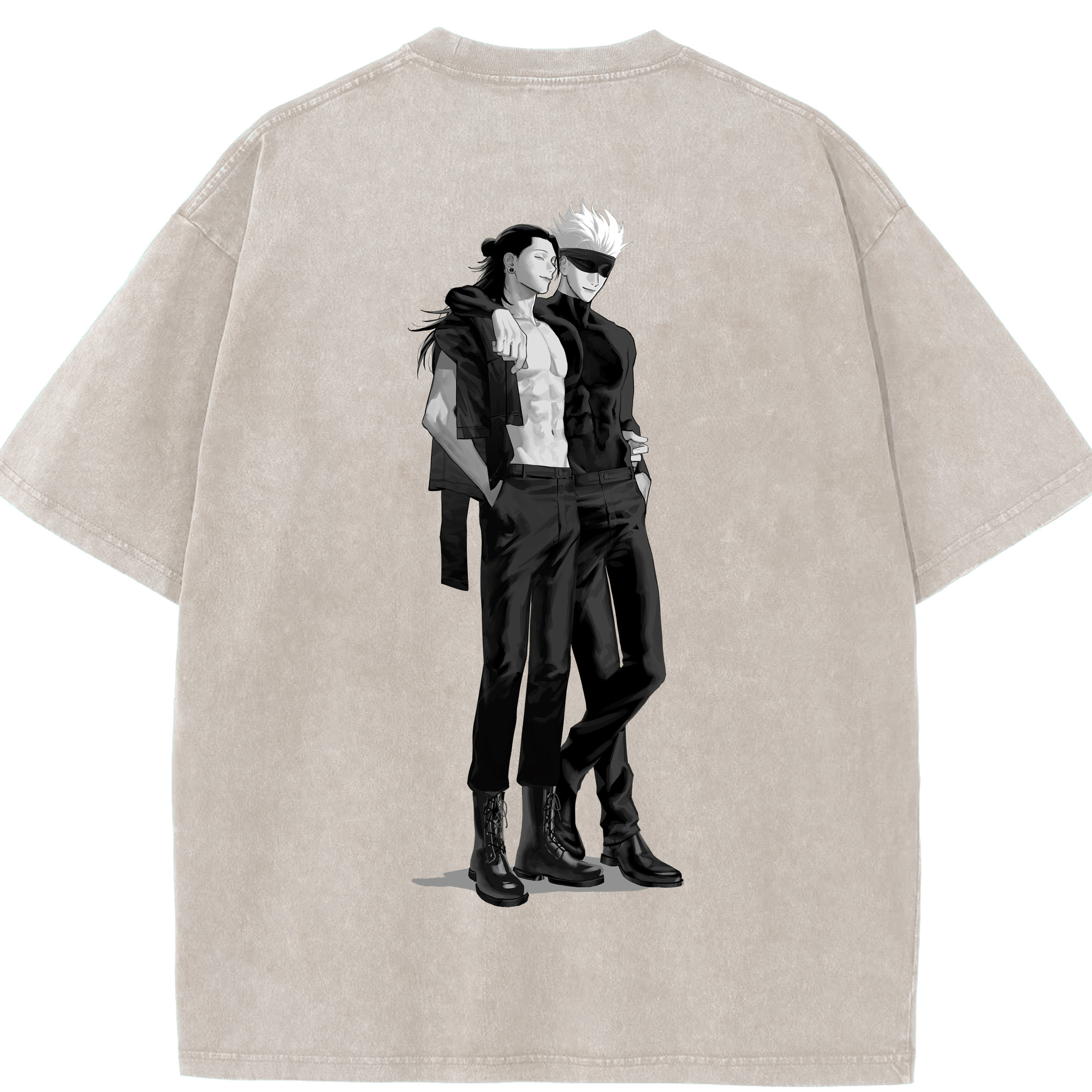 （画像用） 呪術廻戦 Jujutsu Kaisen 綿100% ヴィンテージ風 半袖Tシャツ（背面プリント）