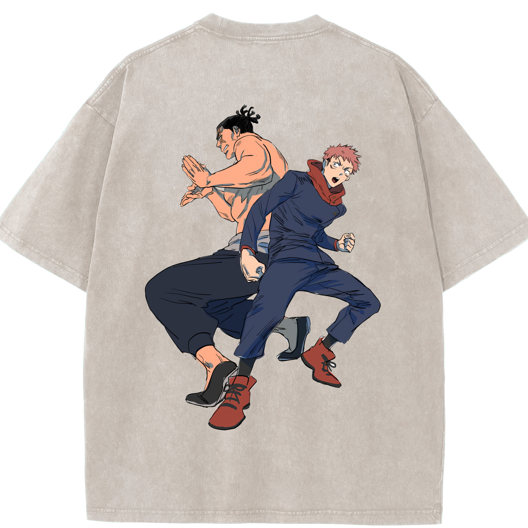 （画像用） 呪術廻戦 Jujutsu Kaisen 綿100% ヴィンテージ風 半袖Tシャツ（背面プリント）