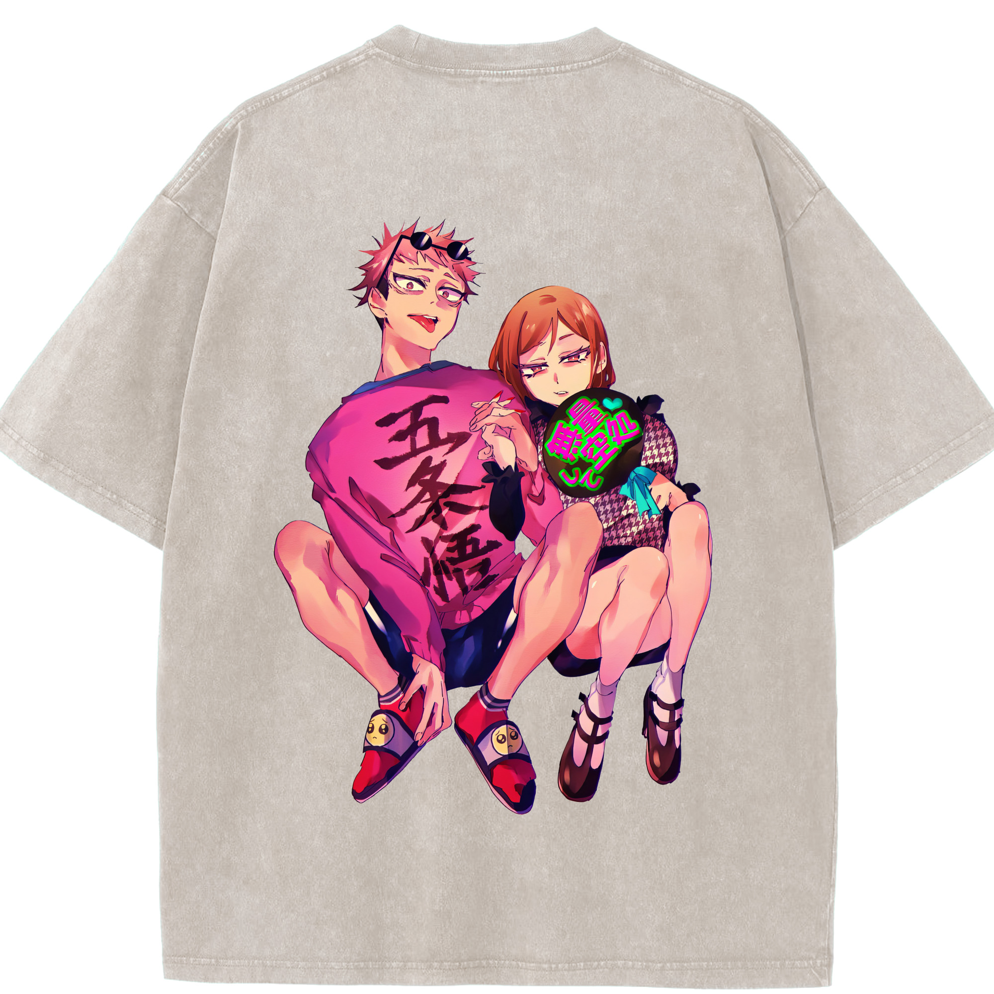 （画像用） 呪術廻戦 Jujutsu Kaisen 綿100% ヴィンテージ風 半袖Tシャツ（背面プリント）