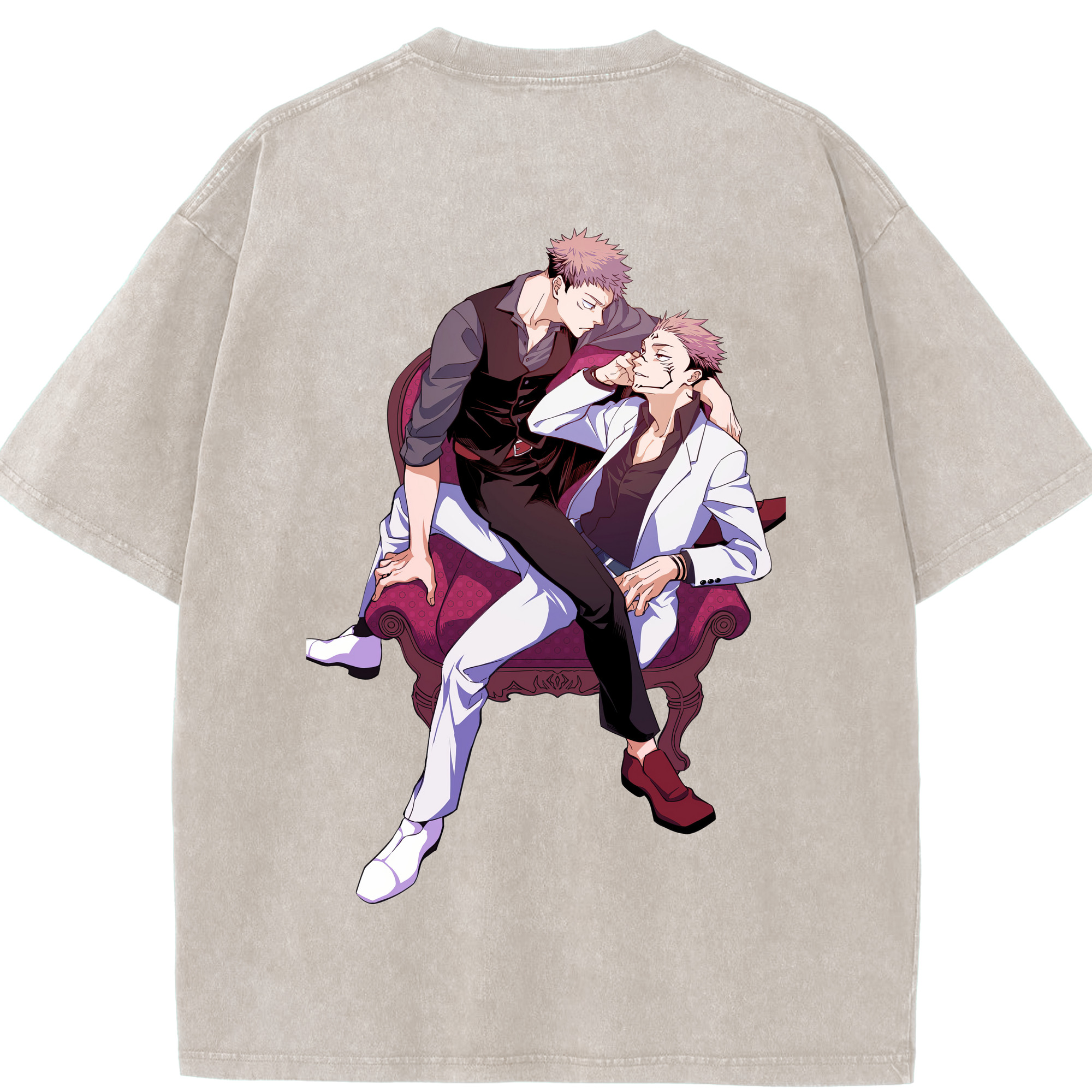 （画像用） 呪術廻戦 Jujutsu Kaisen 綿100% ヴィンテージ風 半袖Tシャツ（背面プリント）