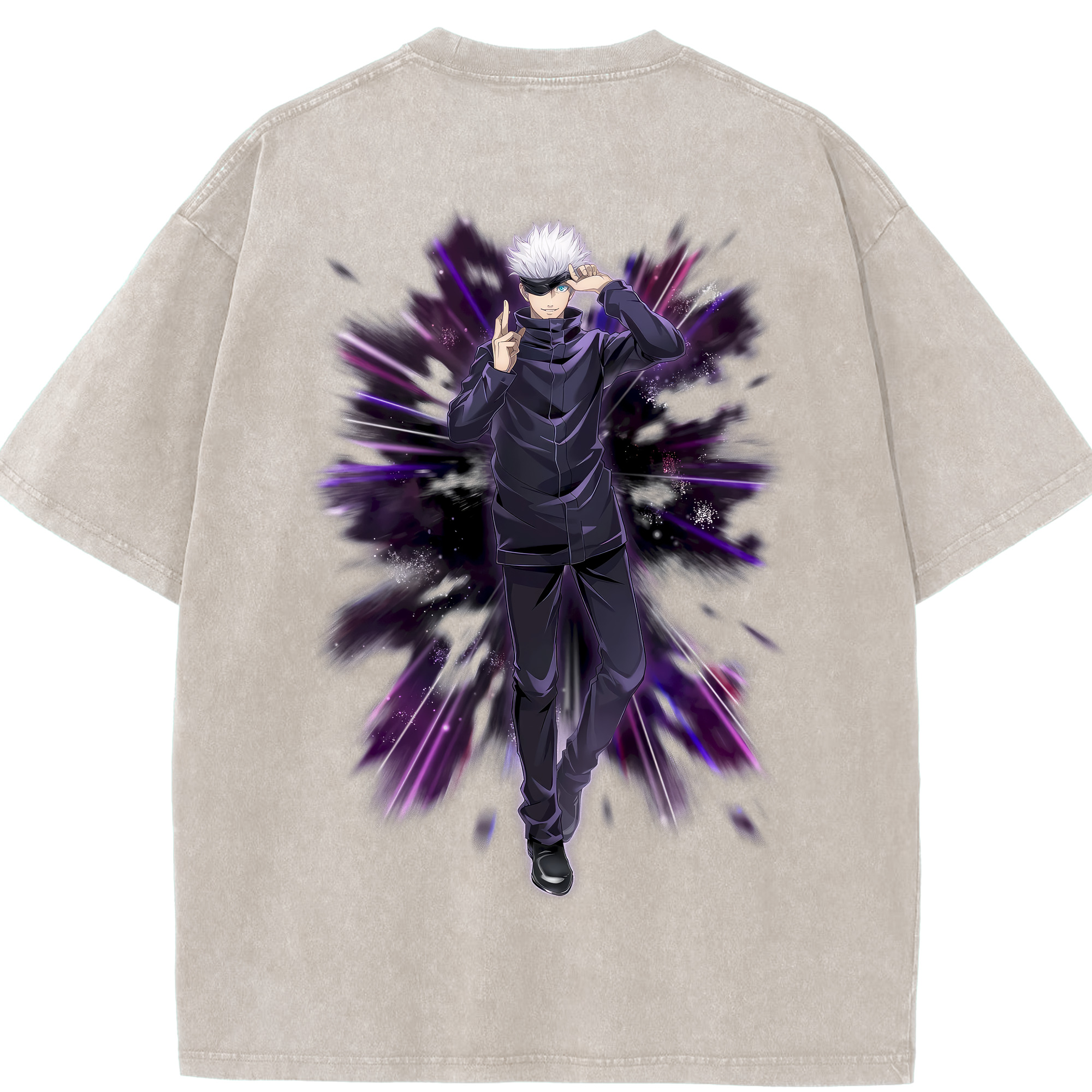 （画像用） 呪術廻戦 Jujutsu Kaisen 綿100% ヴィンテージ風 半袖Tシャツ（背面プリント）