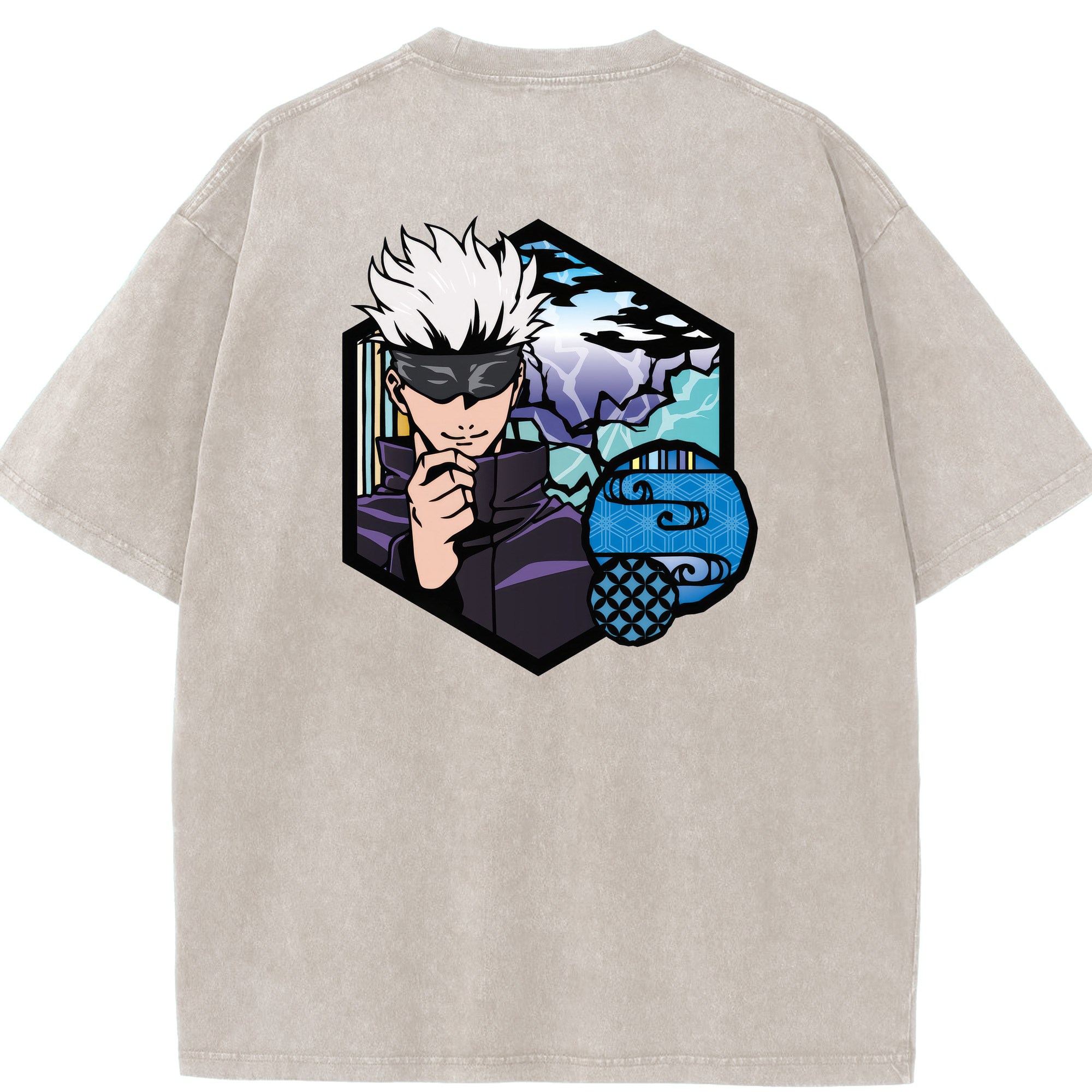 （画像用） 呪術廻戦 Jujutsu Kaisen 綿100% ヴィンテージ風 半袖Tシャツ（背面プリント）