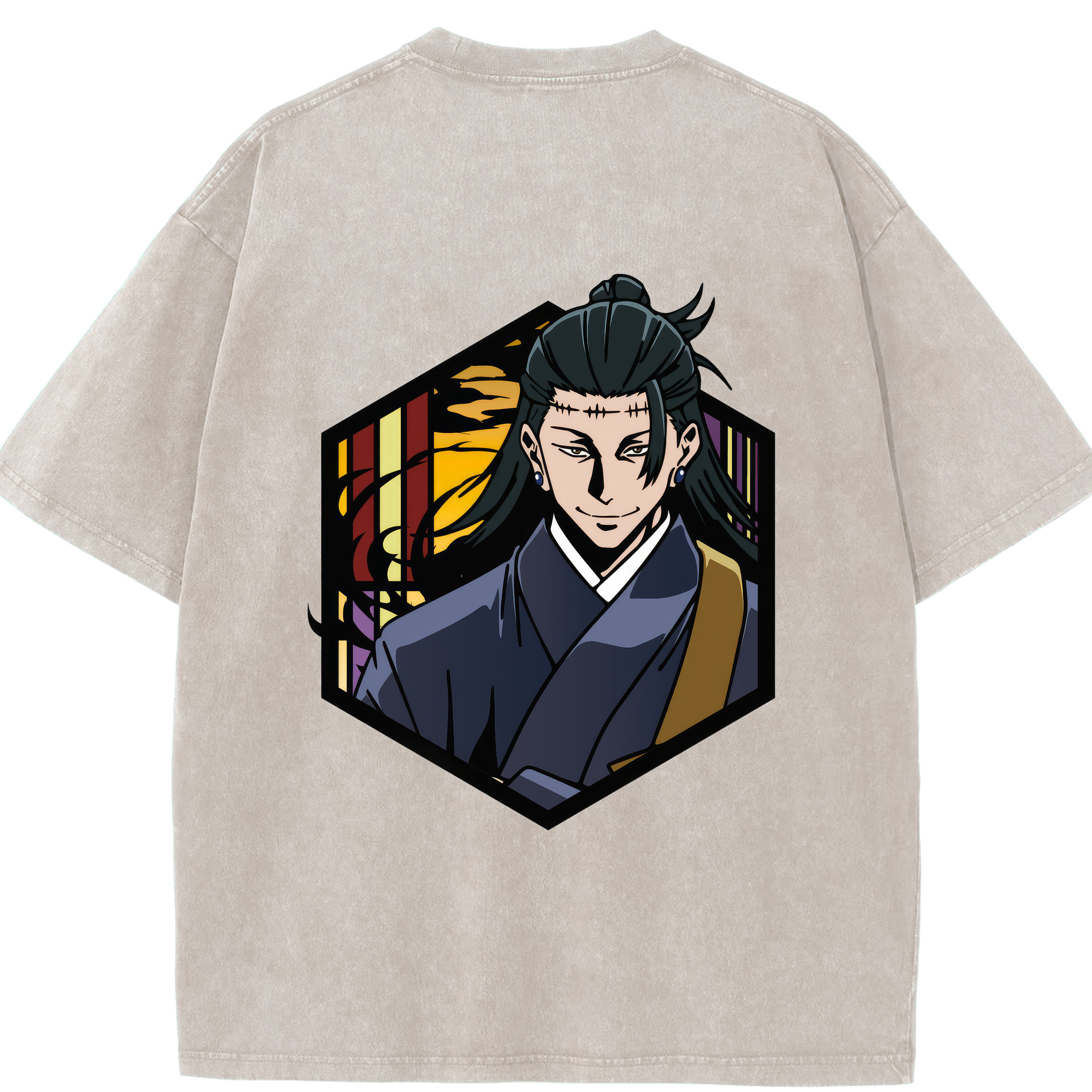 （画像用） 呪術廻戦 Jujutsu Kaisen 綿100% ヴィンテージ風 半袖Tシャツ（背面プリント）