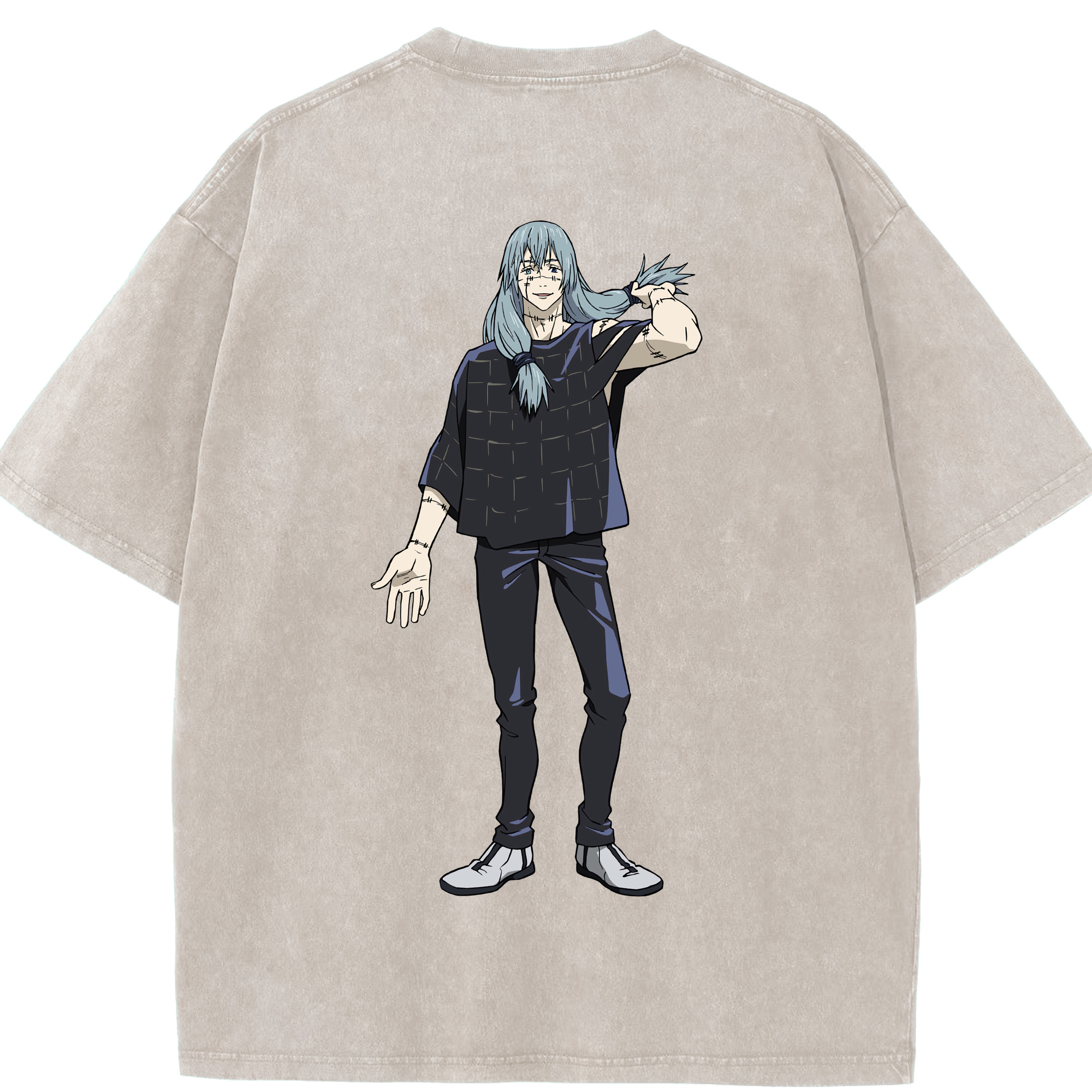 （画像用） 呪術廻戦 Jujutsu Kaisen 綿100% ヴィンテージ風 半袖Tシャツ（背面プリント）