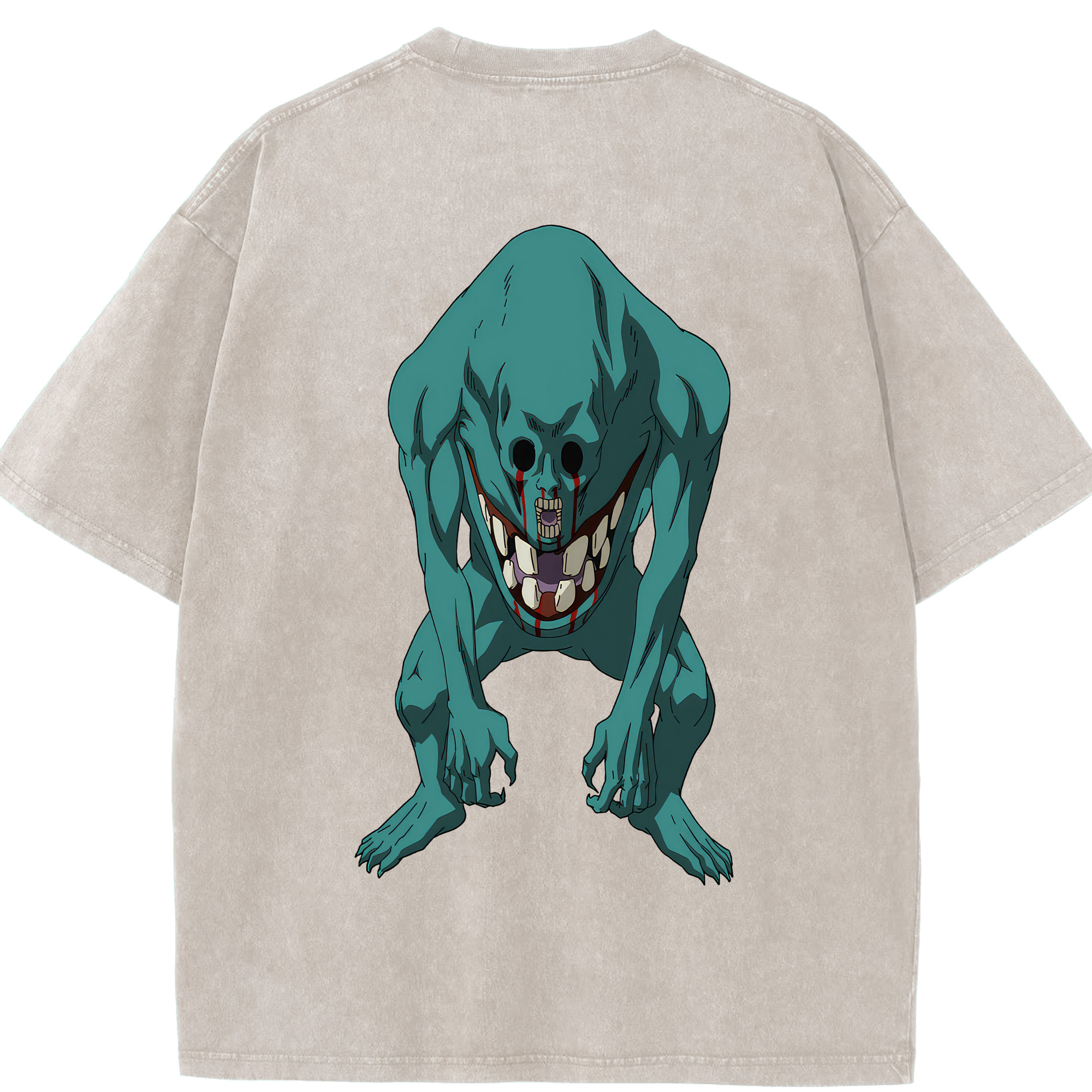 （画像用） 呪術廻戦 Jujutsu Kaisen 綿100% ヴィンテージ風 半袖Tシャツ（背面プリント）