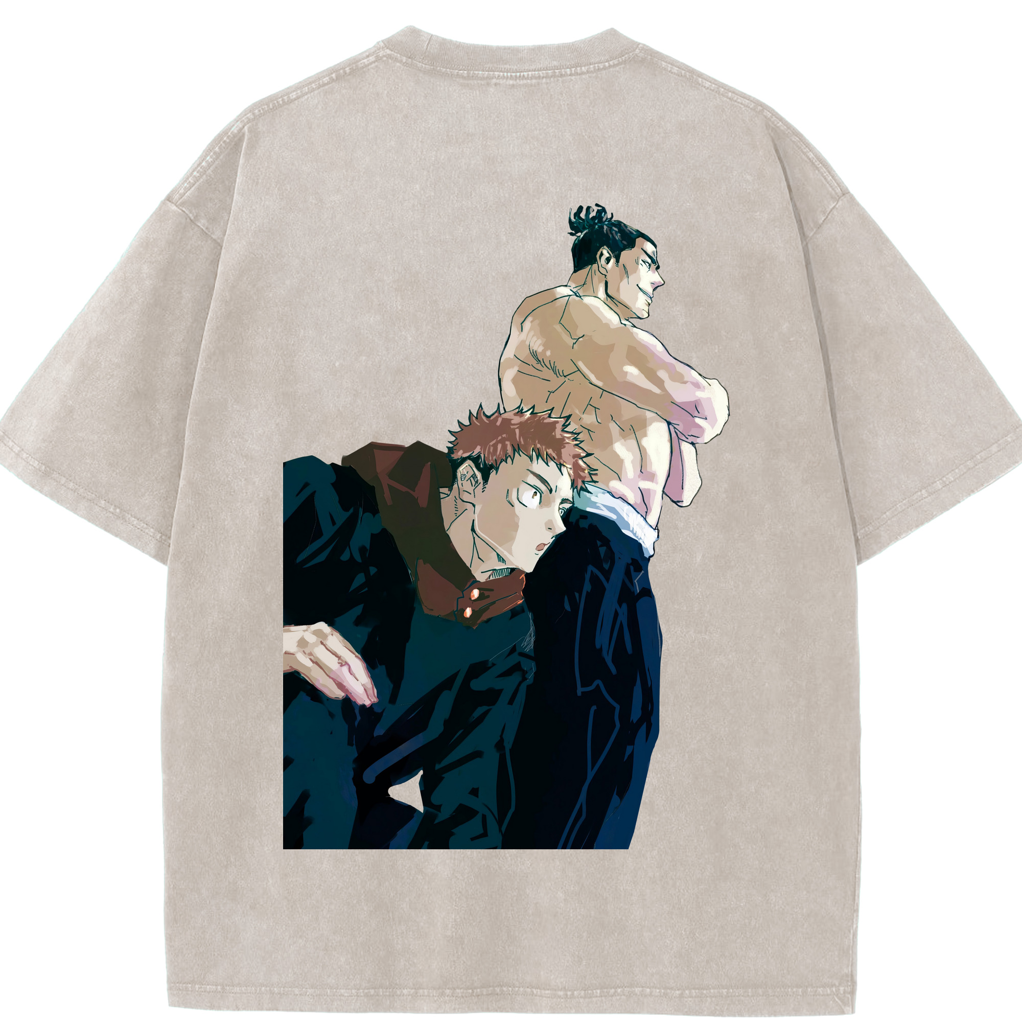 （画像用） 呪術廻戦 Jujutsu Kaisen 綿100% ヴィンテージ風 半袖Tシャツ（背面プリント）