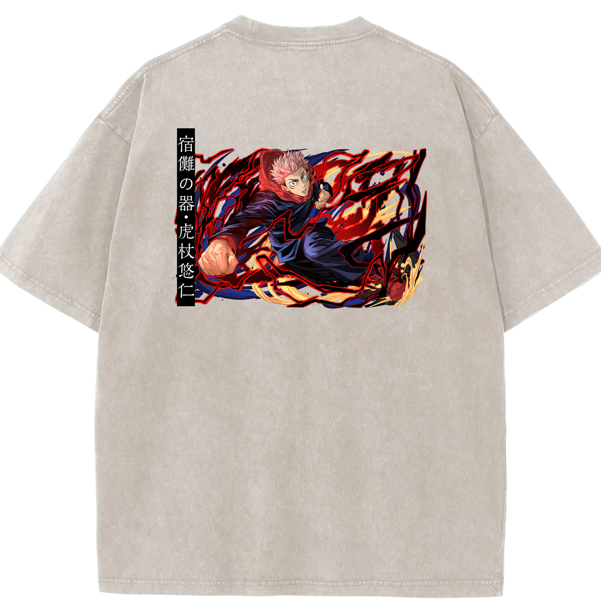 （画像用） 呪術廻戦 Jujutsu Kaisen 綿100% ヴィンテージ風 半袖Tシャツ（背面プリント）