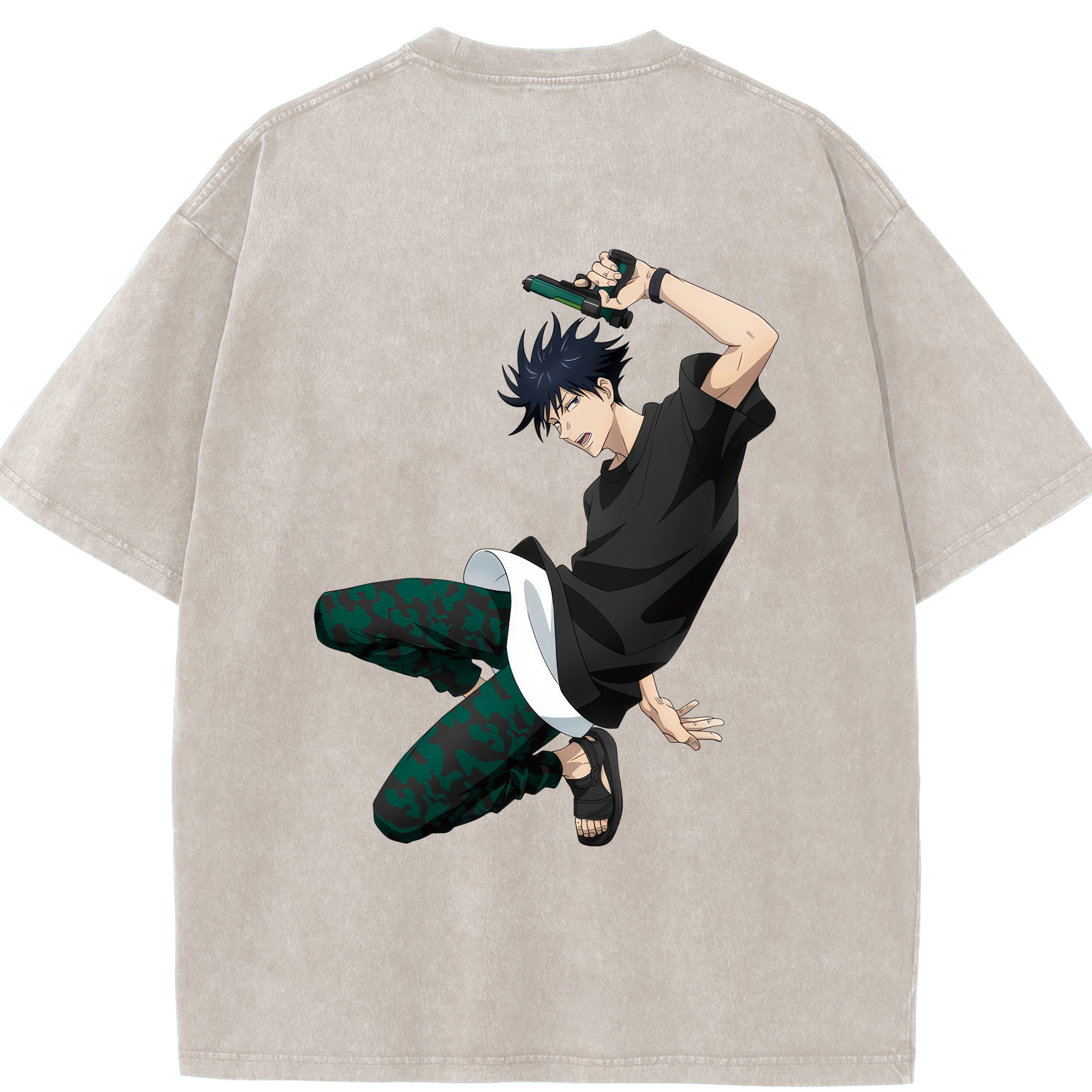 （画像用） 呪術廻戦 Jujutsu Kaisen 綿100% ヴィンテージ風 半袖Tシャツ（背面プリント）