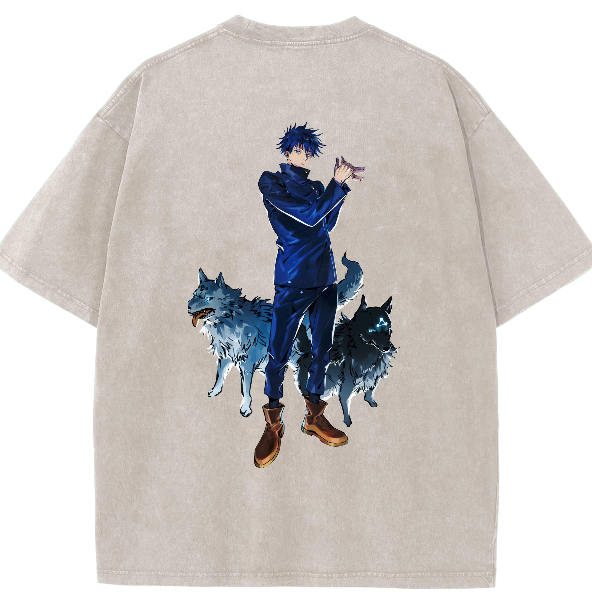（画像用） 呪術廻戦 Jujutsu Kaisen 綿100% ヴィンテージ風 半袖Tシャツ（背面プリント）