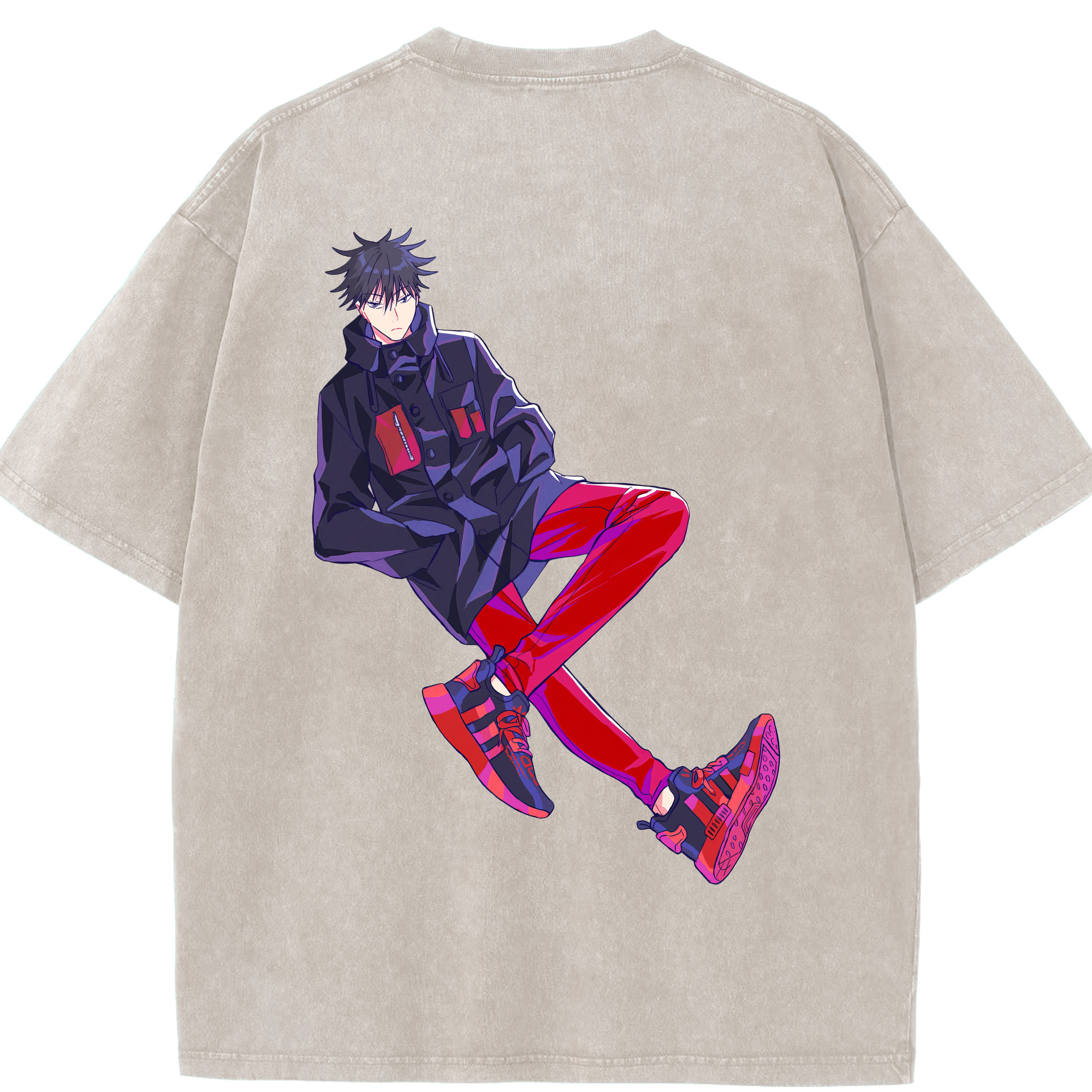 （画像用） 呪術廻戦 Jujutsu Kaisen 綿100% ヴィンテージ風 半袖Tシャツ（背面プリント）