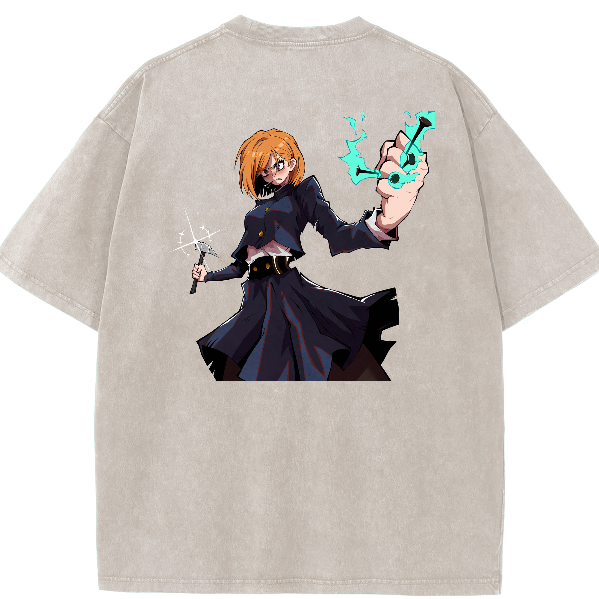 （画像用） 呪術廻戦 Jujutsu Kaisen 綿100% ヴィンテージ風 半袖Tシャツ（背面プリント）