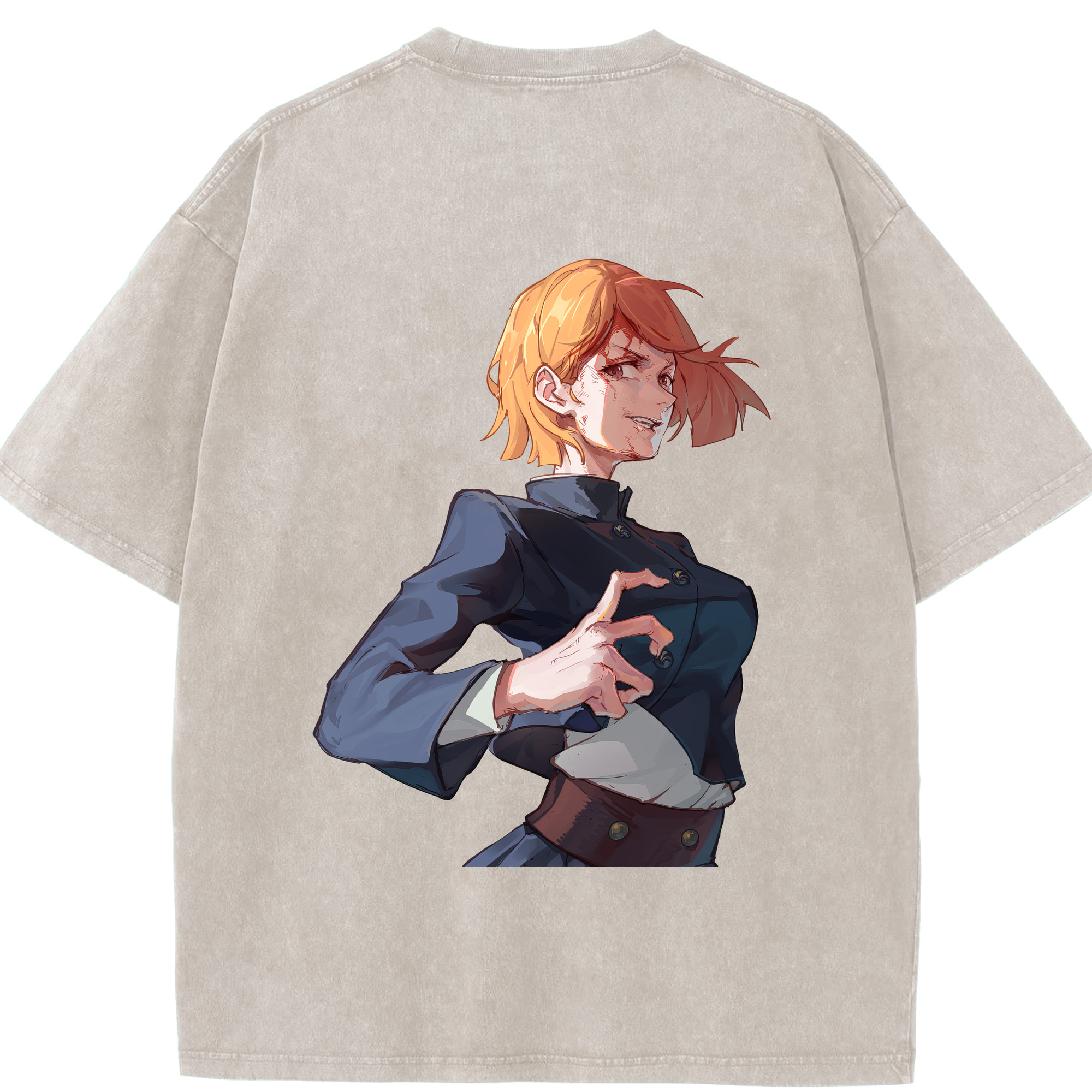 （画像用） 呪術廻戦 Jujutsu Kaisen 綿100% ヴィンテージ風 半袖Tシャツ（背面プリント）