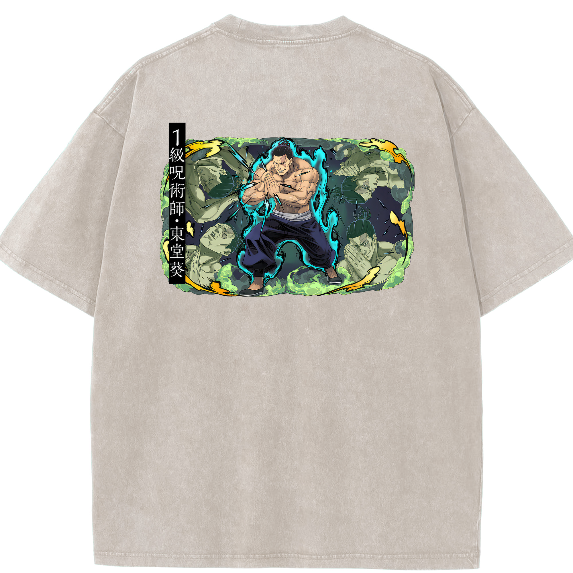 （画像用） 呪術廻戦 Jujutsu Kaisen 綿100% ヴィンテージ風 半袖Tシャツ（背面プリント）
