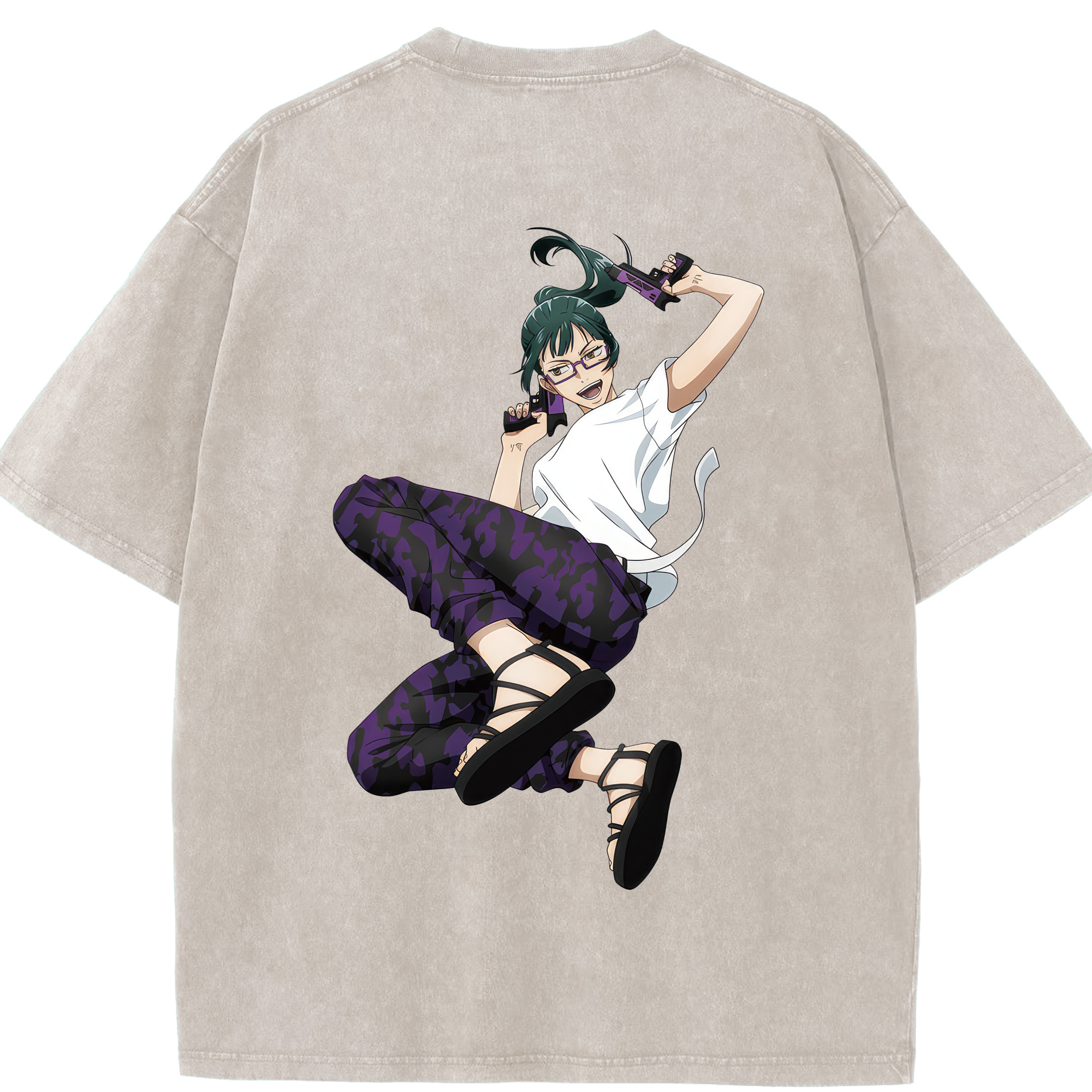 （画像用） 呪術廻戦 Jujutsu Kaisen 綿100% ヴィンテージ風 半袖Tシャツ（背面プリント）