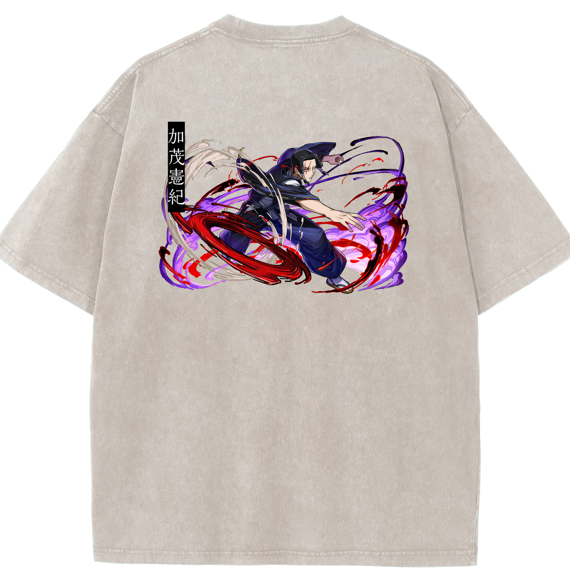 （画像用） 呪術廻戦 Jujutsu Kaisen 綿100% ヴィンテージ風 半袖Tシャツ（背面プリント）