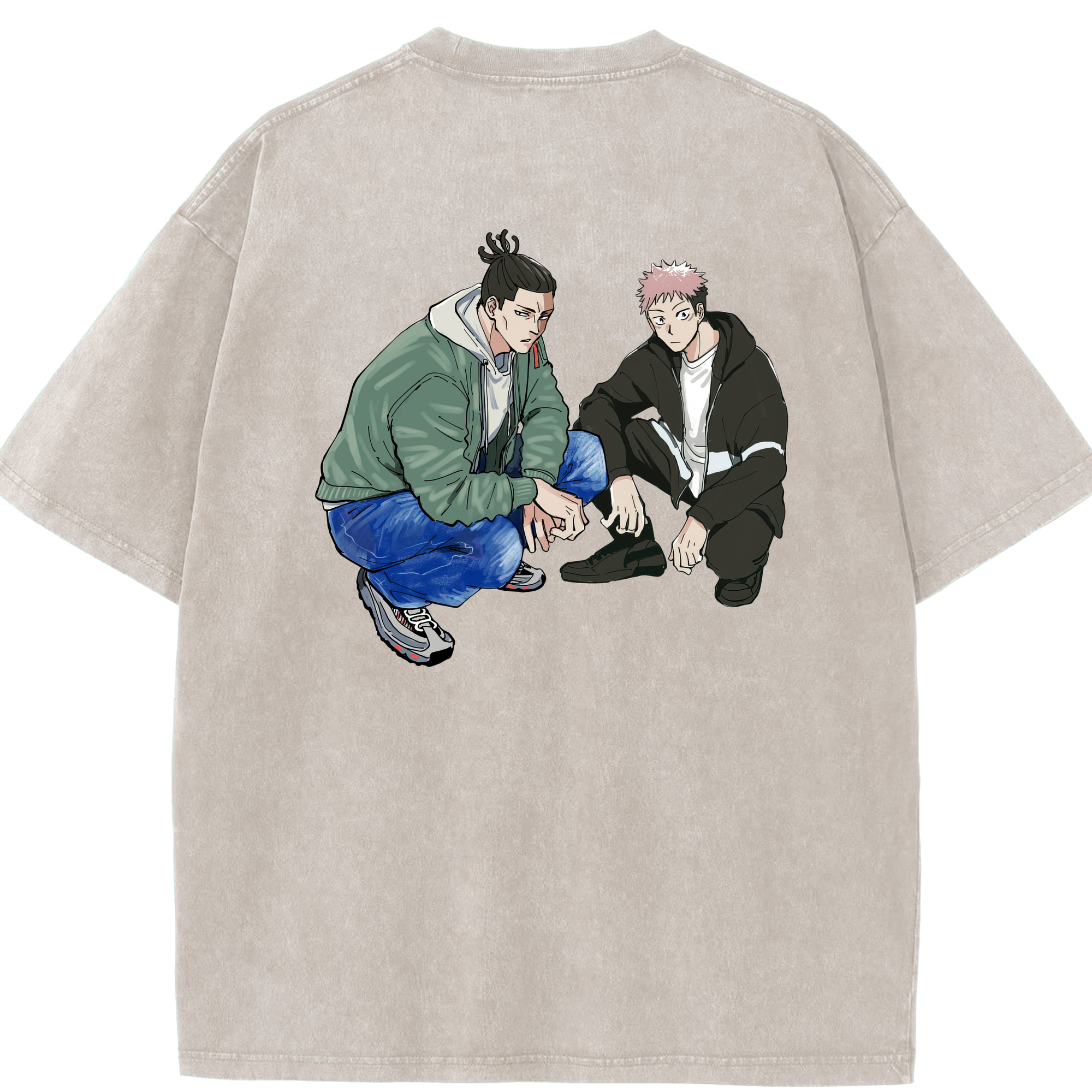 （画像用） 呪術廻戦 Jujutsu Kaisen 綿100% ヴィンテージ風 半袖Tシャツ（背面プリント）