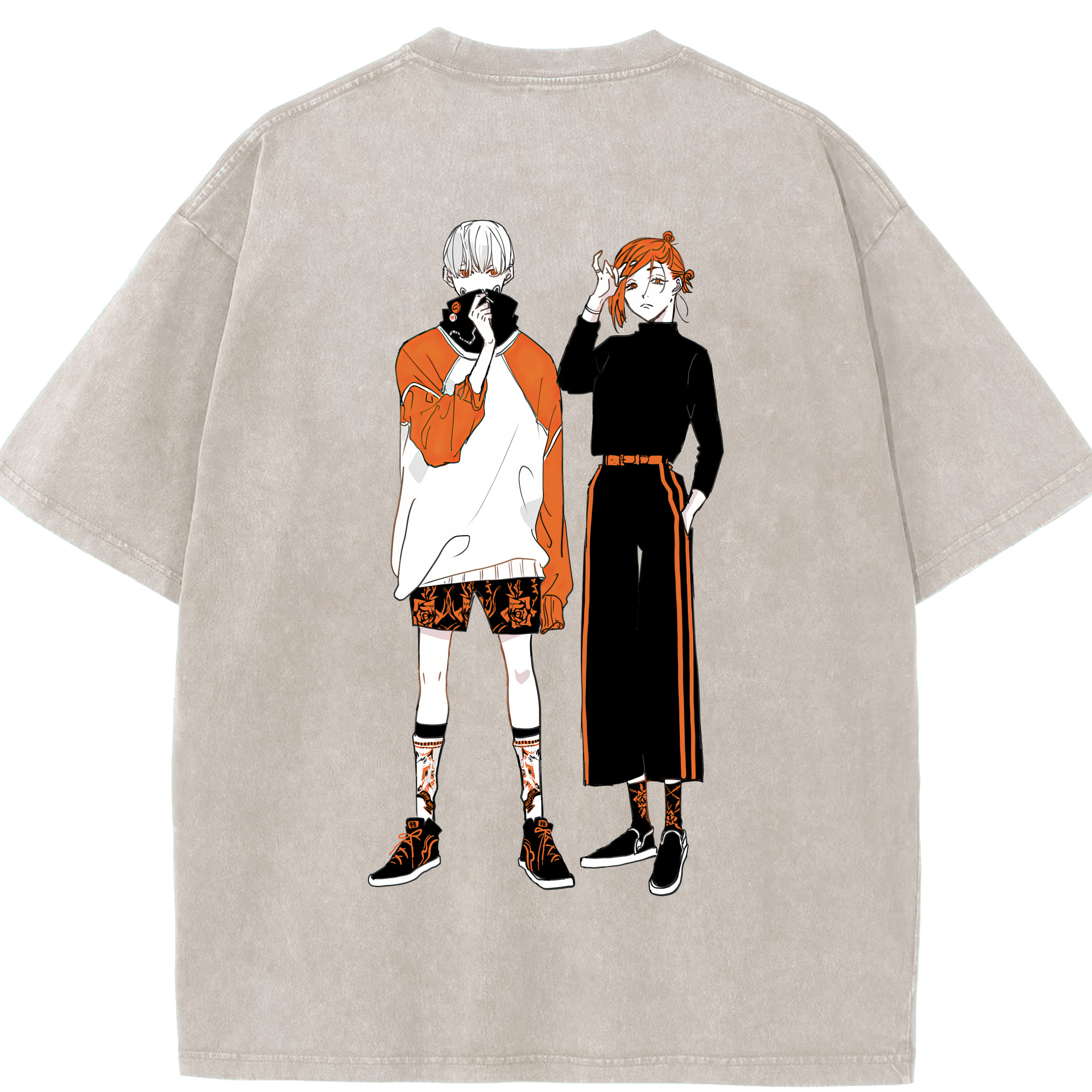 （画像用） 呪術廻戦 Jujutsu Kaisen 綿100% ヴィンテージ風 半袖Tシャツ（背面プリント）