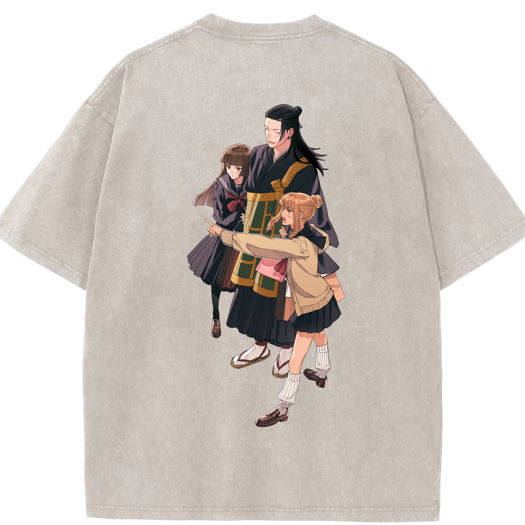 （画像用） 呪術廻戦 Jujutsu Kaisen 綿100% ヴィンテージ風 半袖Tシャツ（背面プリント）