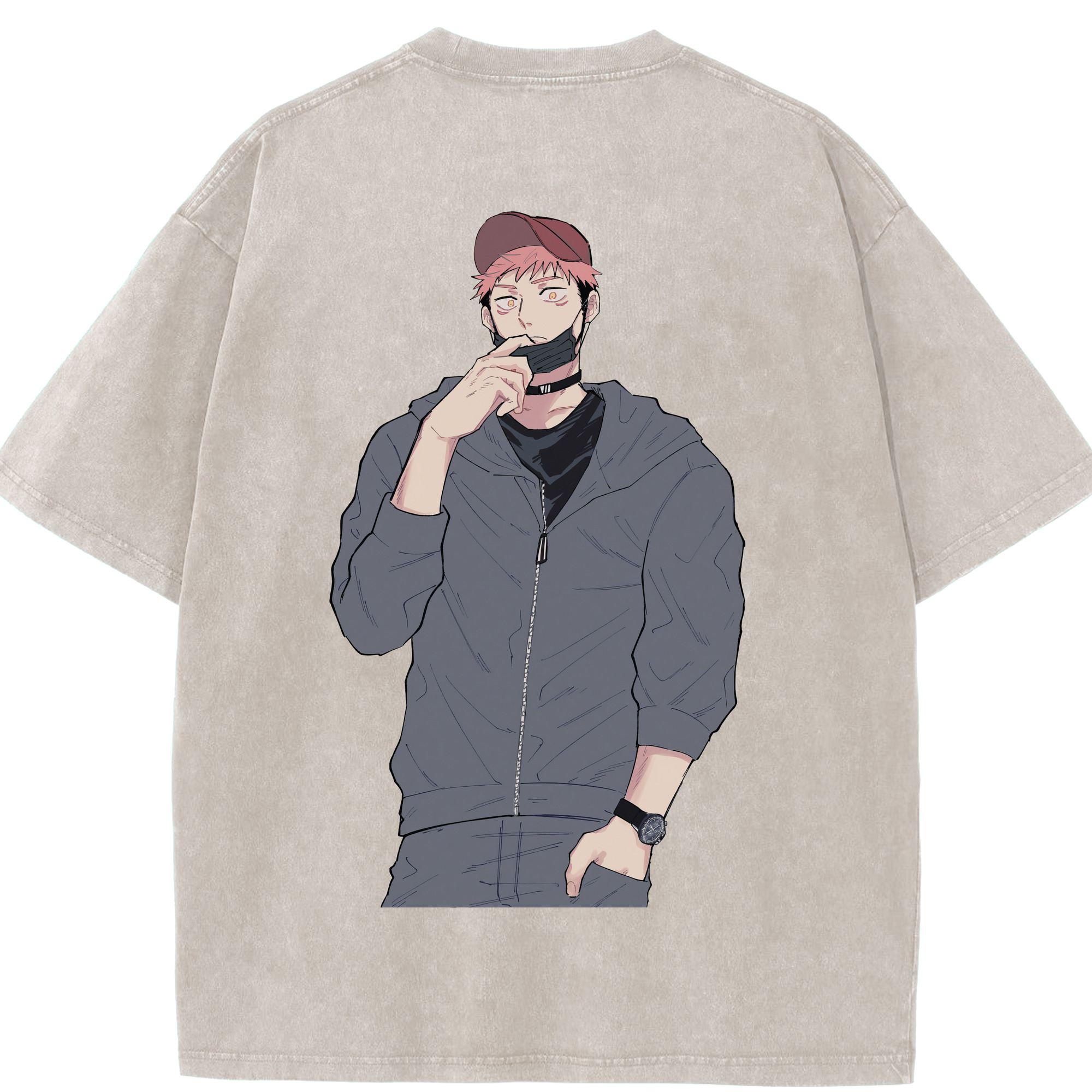 （画像用） 呪術廻戦 Jujutsu Kaisen 綿100% ヴィンテージ風 半袖Tシャツ（背面プリント）