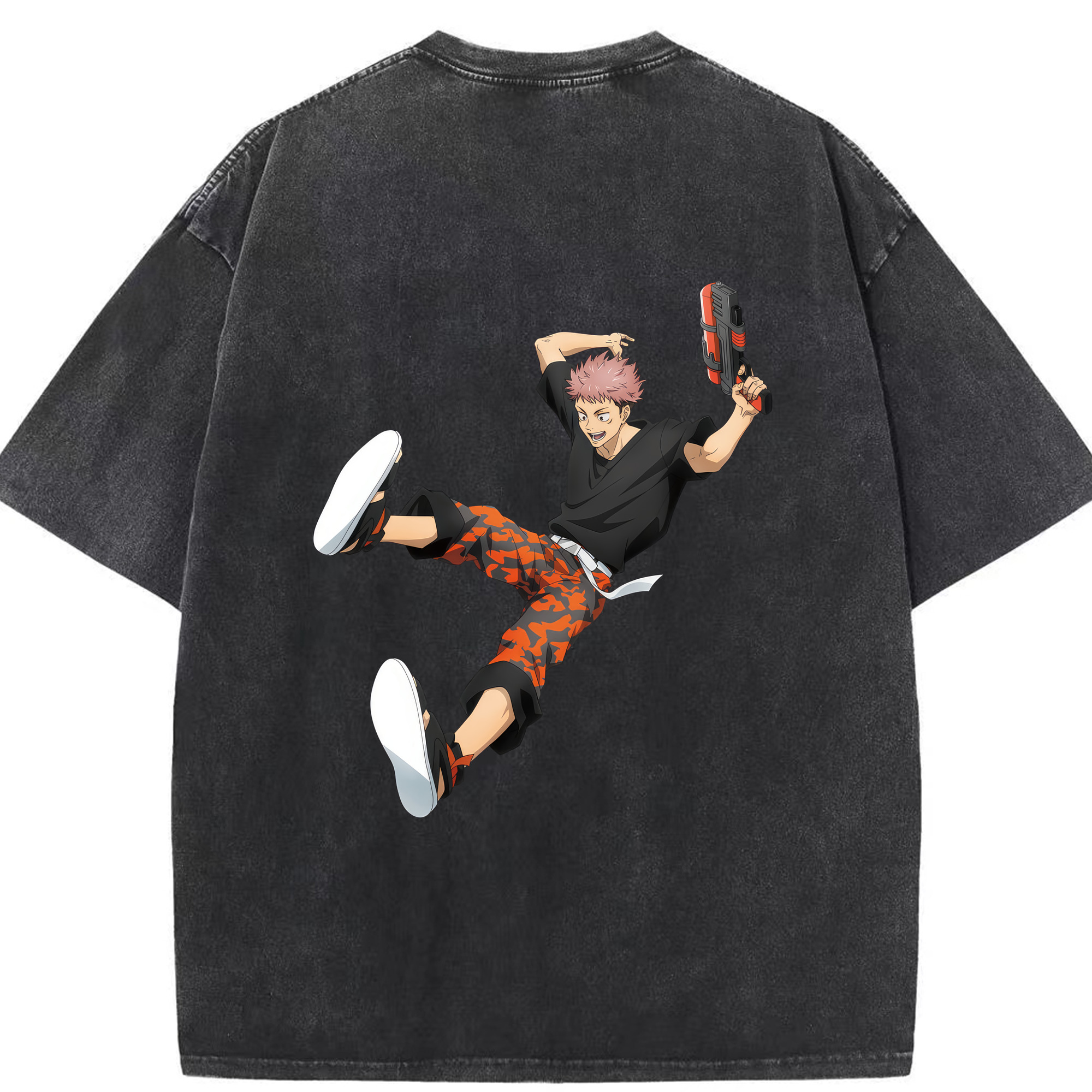 （画像用） 呪術廻戦 Jujutsu Kaisen 綿100% ヴィンテージ風 半袖Tシャツ（背面プリント）