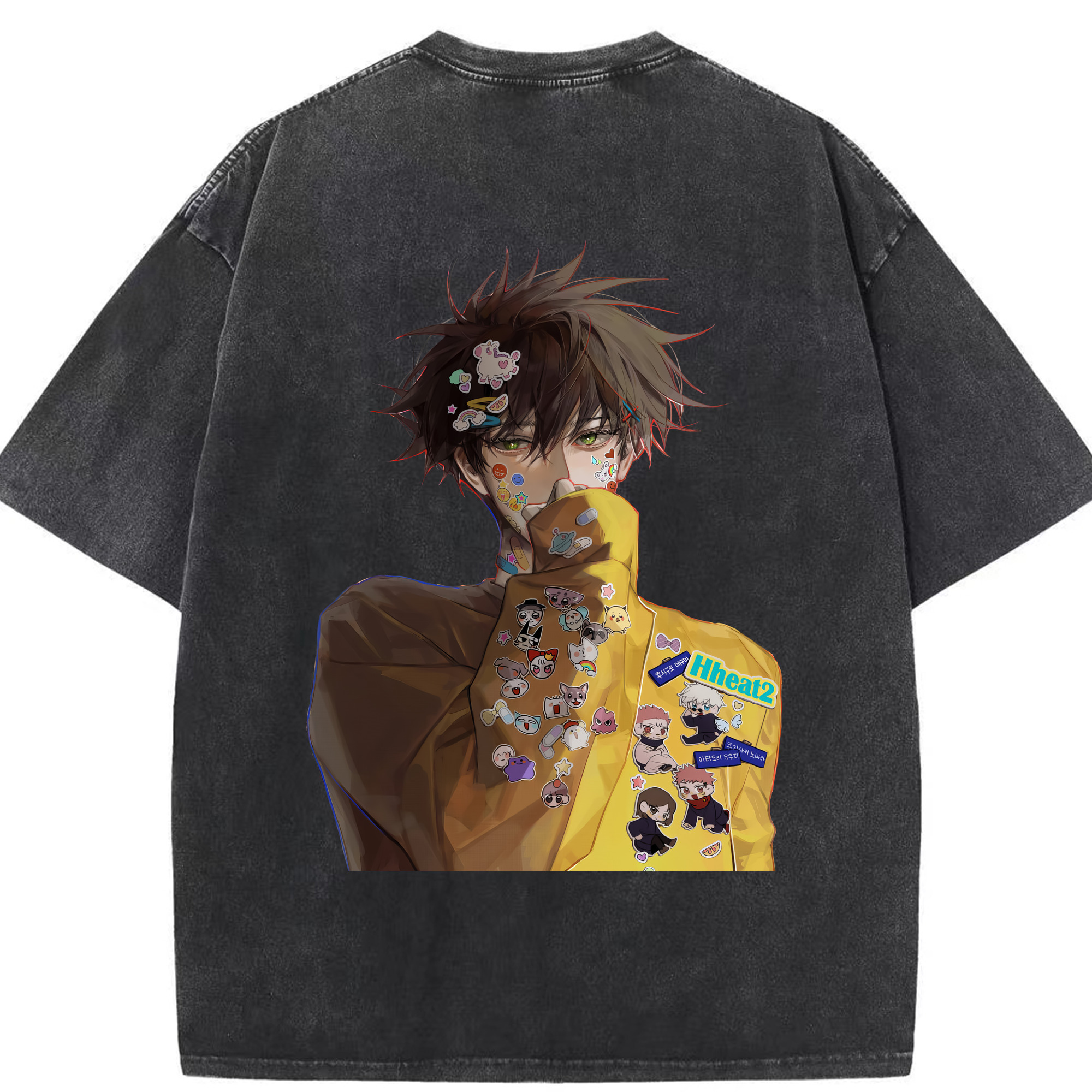 （画像用） 呪術廻戦 Jujutsu Kaisen 綿100% ヴィンテージ風 半袖Tシャツ（背面プリント）