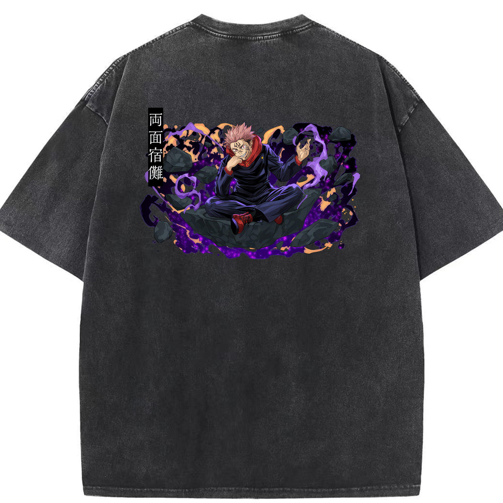 （画像用） 呪術廻戦 Jujutsu Kaisen 綿100% ヴィンテージ風 半袖Tシャツ（背面プリント）