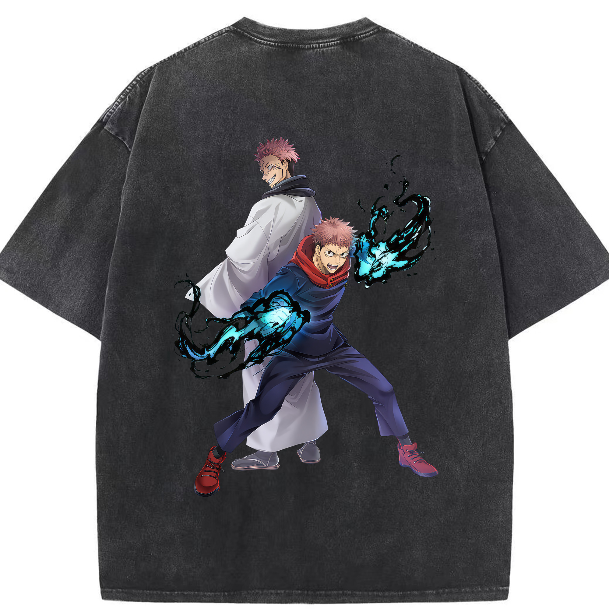 （画像用） 呪術廻戦 Jujutsu Kaisen 綿100% ヴィンテージ風 半袖Tシャツ（背面プリント）