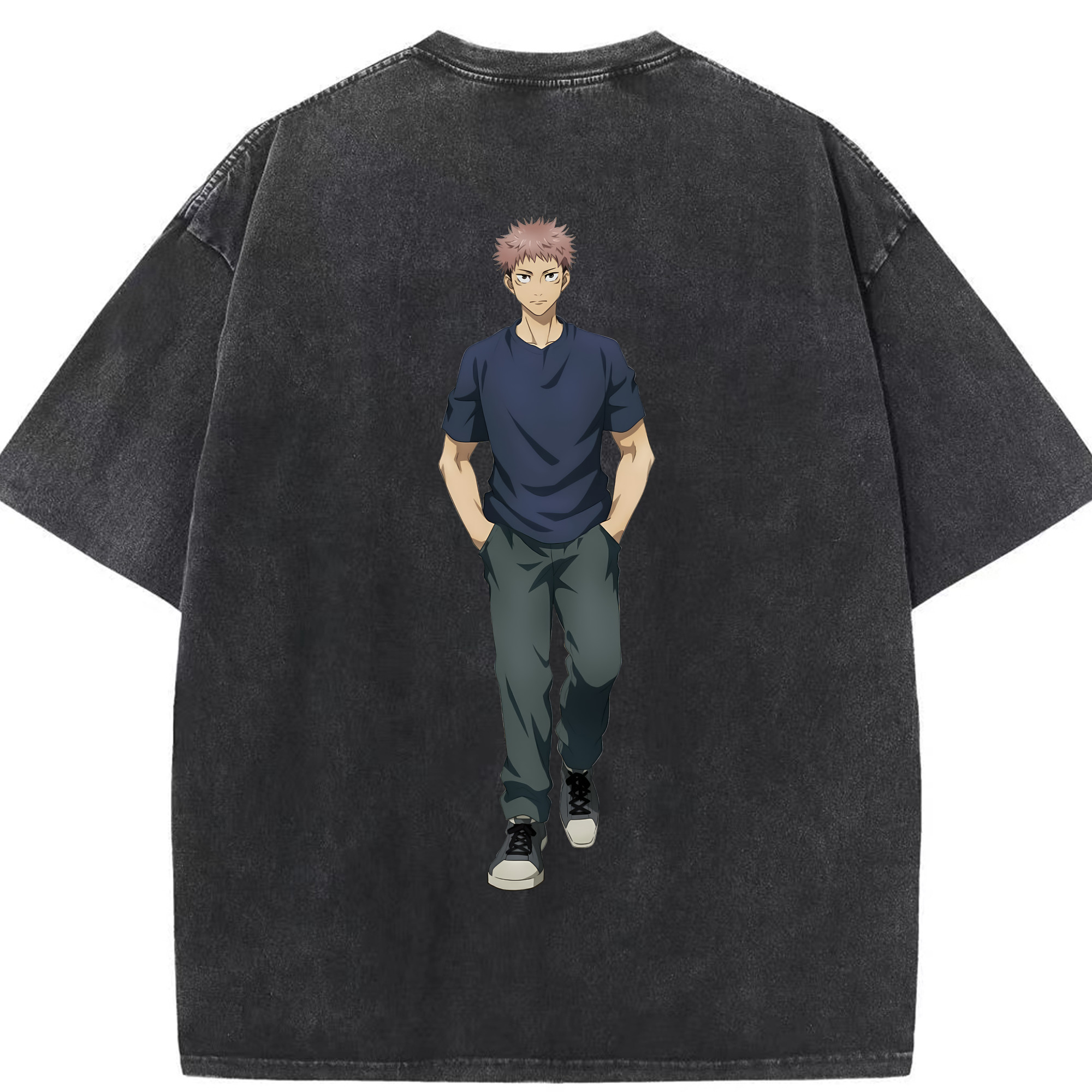 （画像用） 呪術廻戦 Jujutsu Kaisen 綿100% ヴィンテージ風 半袖Tシャツ（背面プリント）
