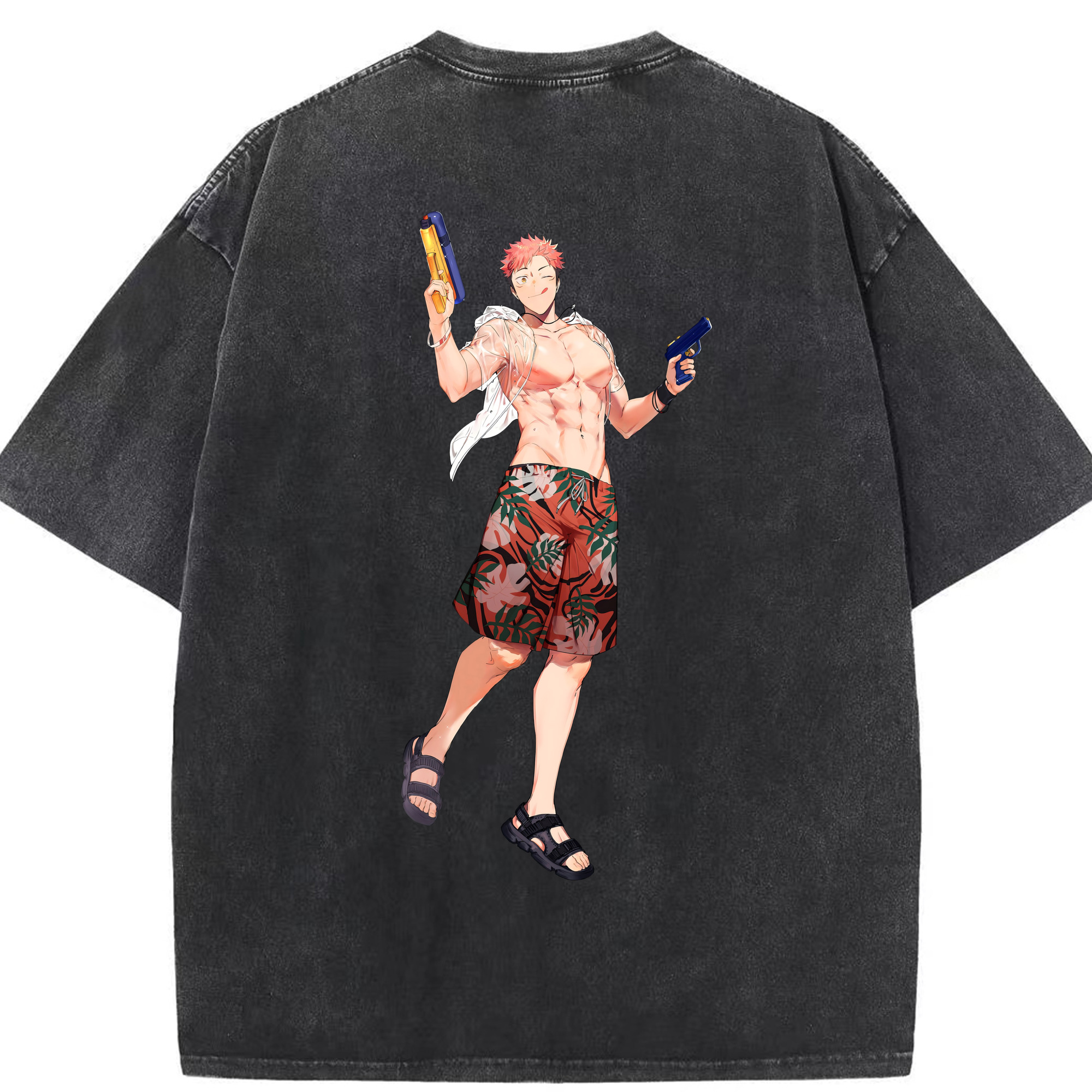 （画像用） 呪術廻戦 Jujutsu Kaisen 綿100% ヴィンテージ風 半袖Tシャツ（背面プリント）