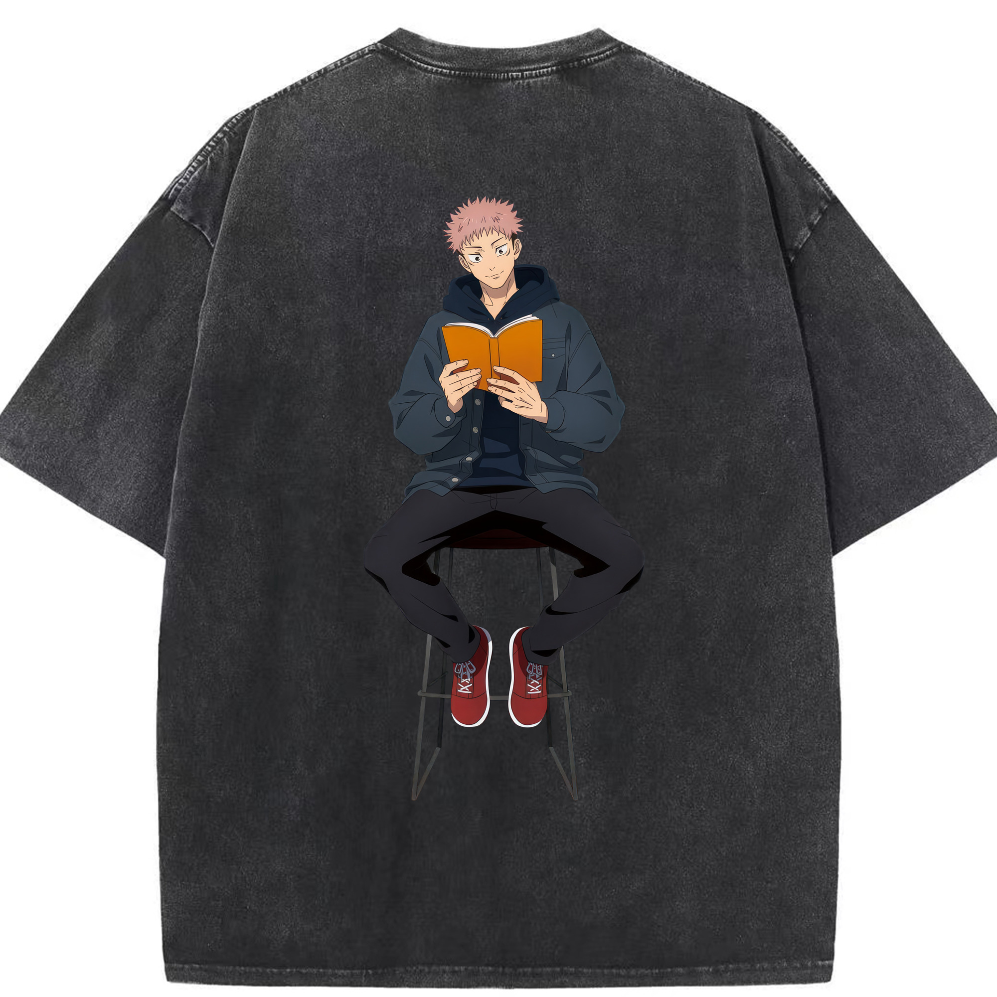 （画像用） 呪術廻戦 Jujutsu Kaisen 綿100% ヴィンテージ風 半袖Tシャツ（背面プリント）
