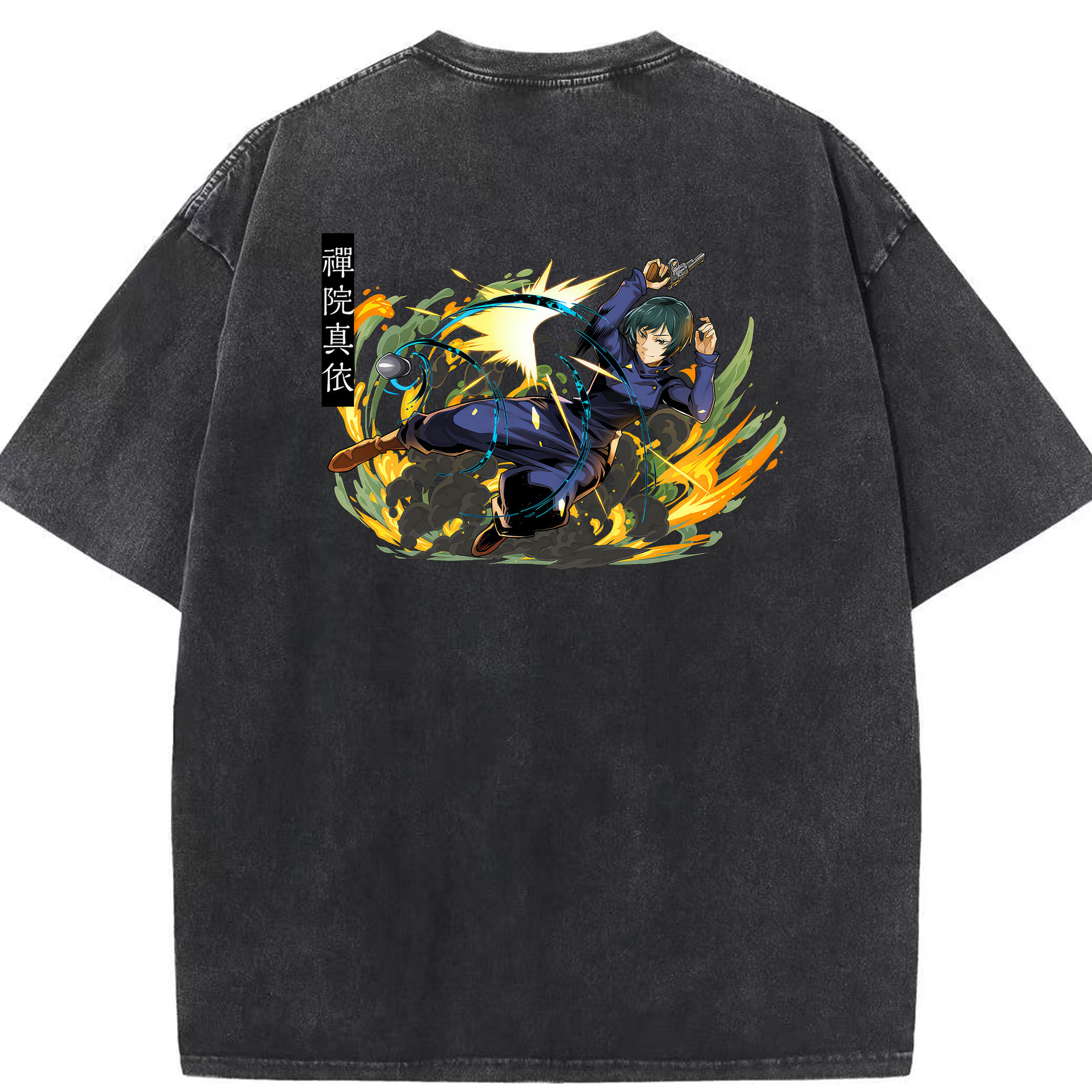 （画像用） 呪術廻戦 Jujutsu Kaisen 綿100% ヴィンテージ風 半袖Tシャツ（背面プリント）