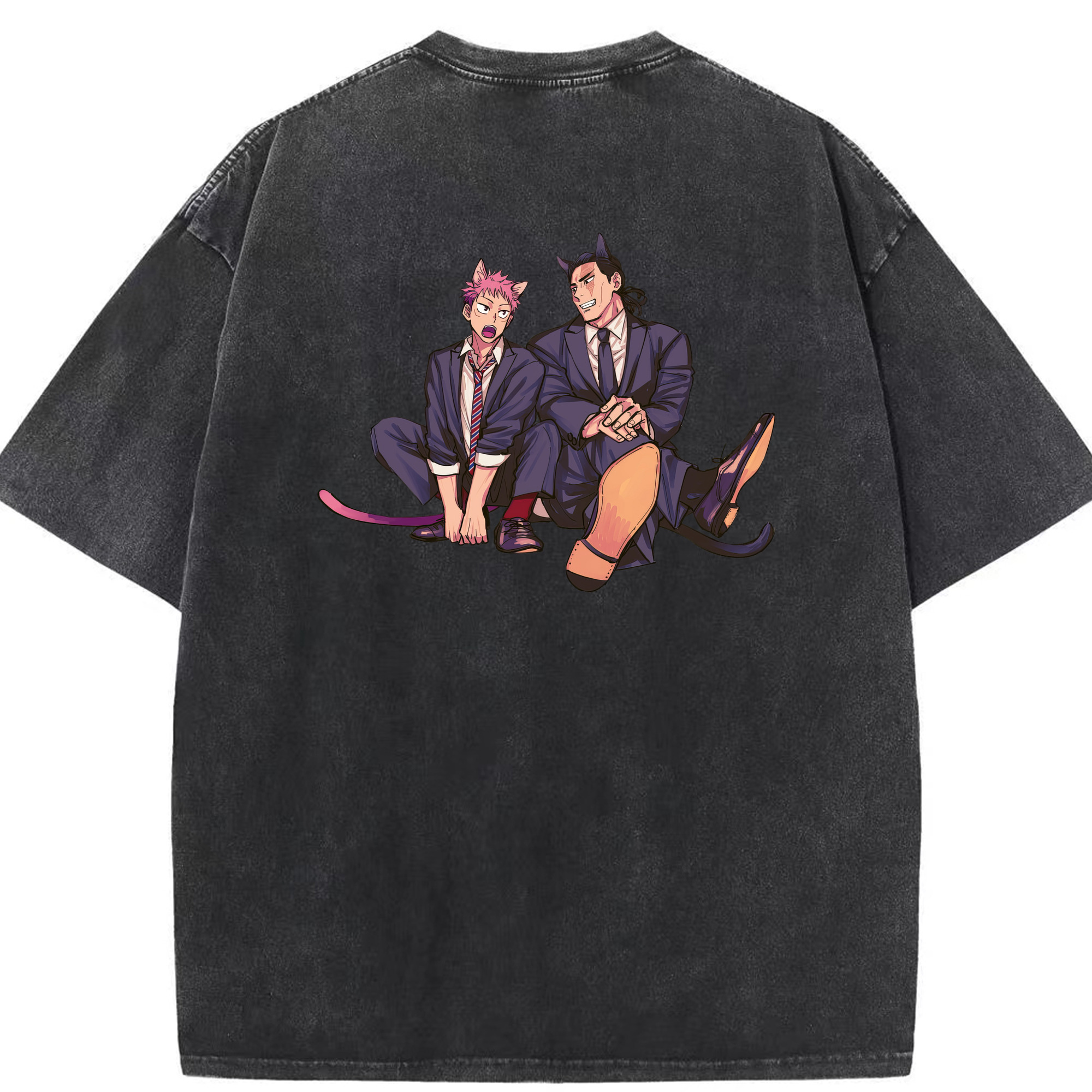 （画像用） 呪術廻戦 Jujutsu Kaisen 綿100% ヴィンテージ風 半袖Tシャツ（背面プリント）