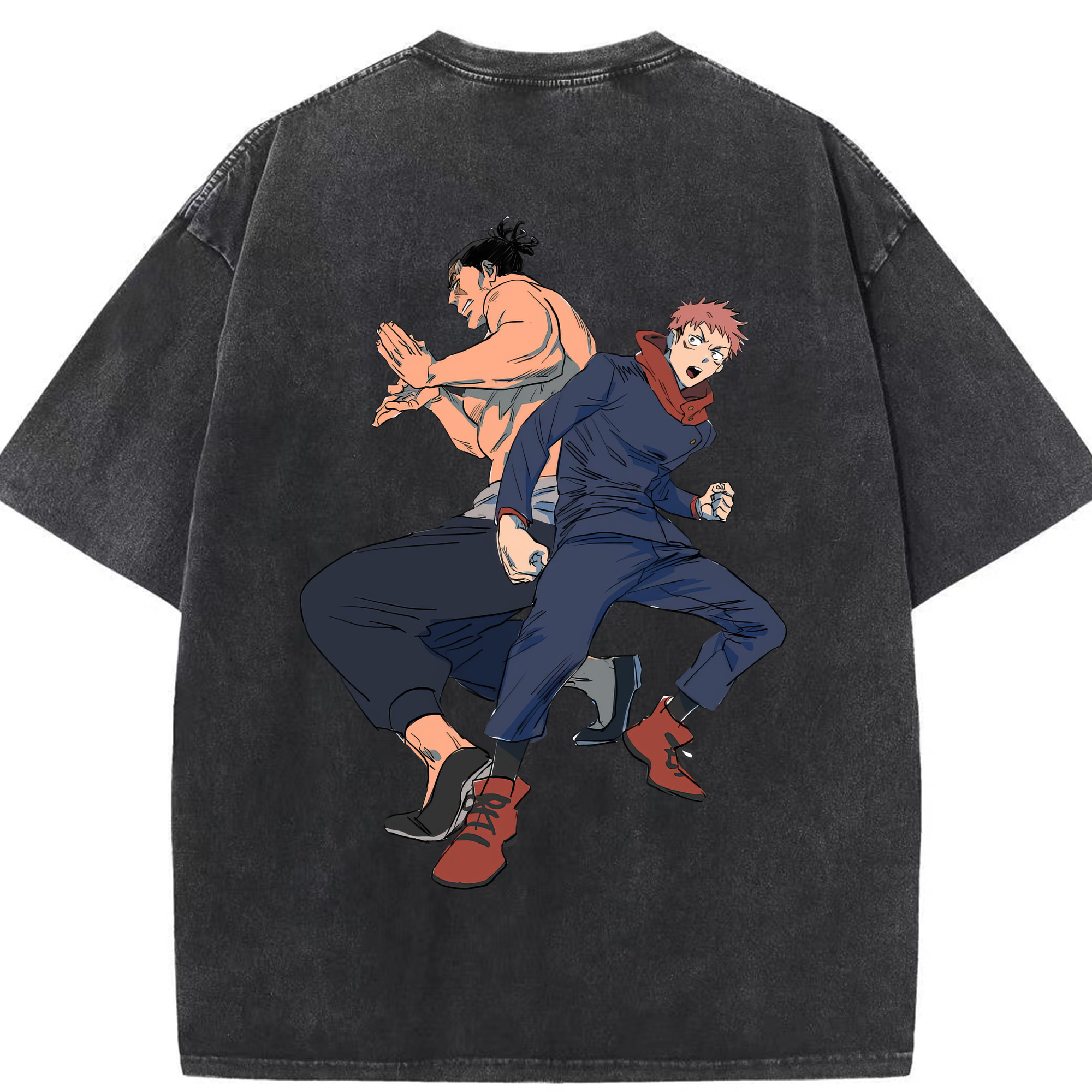 （画像用） 呪術廻戦 Jujutsu Kaisen 綿100% ヴィンテージ風 半袖Tシャツ（背面プリント）