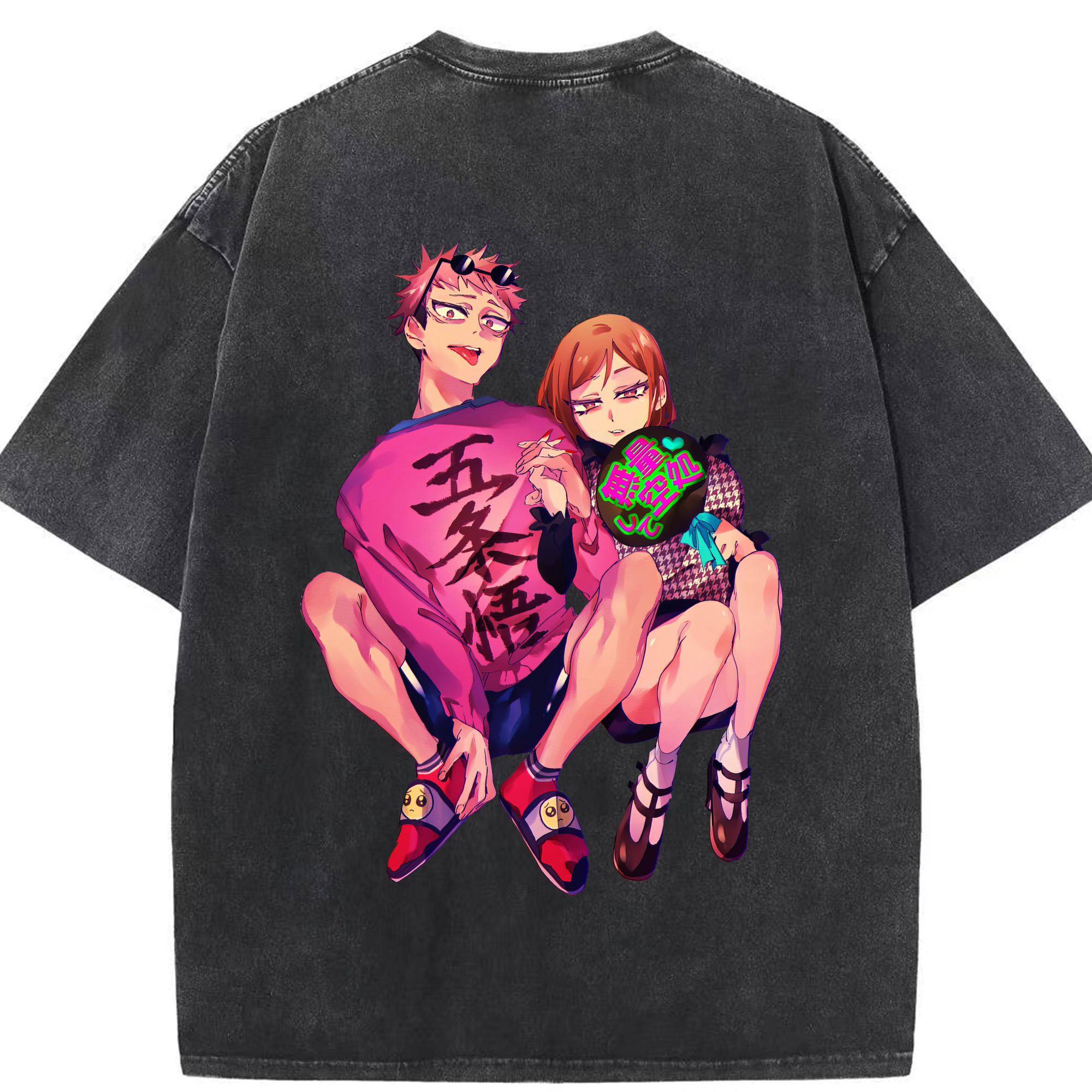 （画像用） 呪術廻戦 Jujutsu Kaisen 綿100% ヴィンテージ風 半袖Tシャツ（背面プリント）