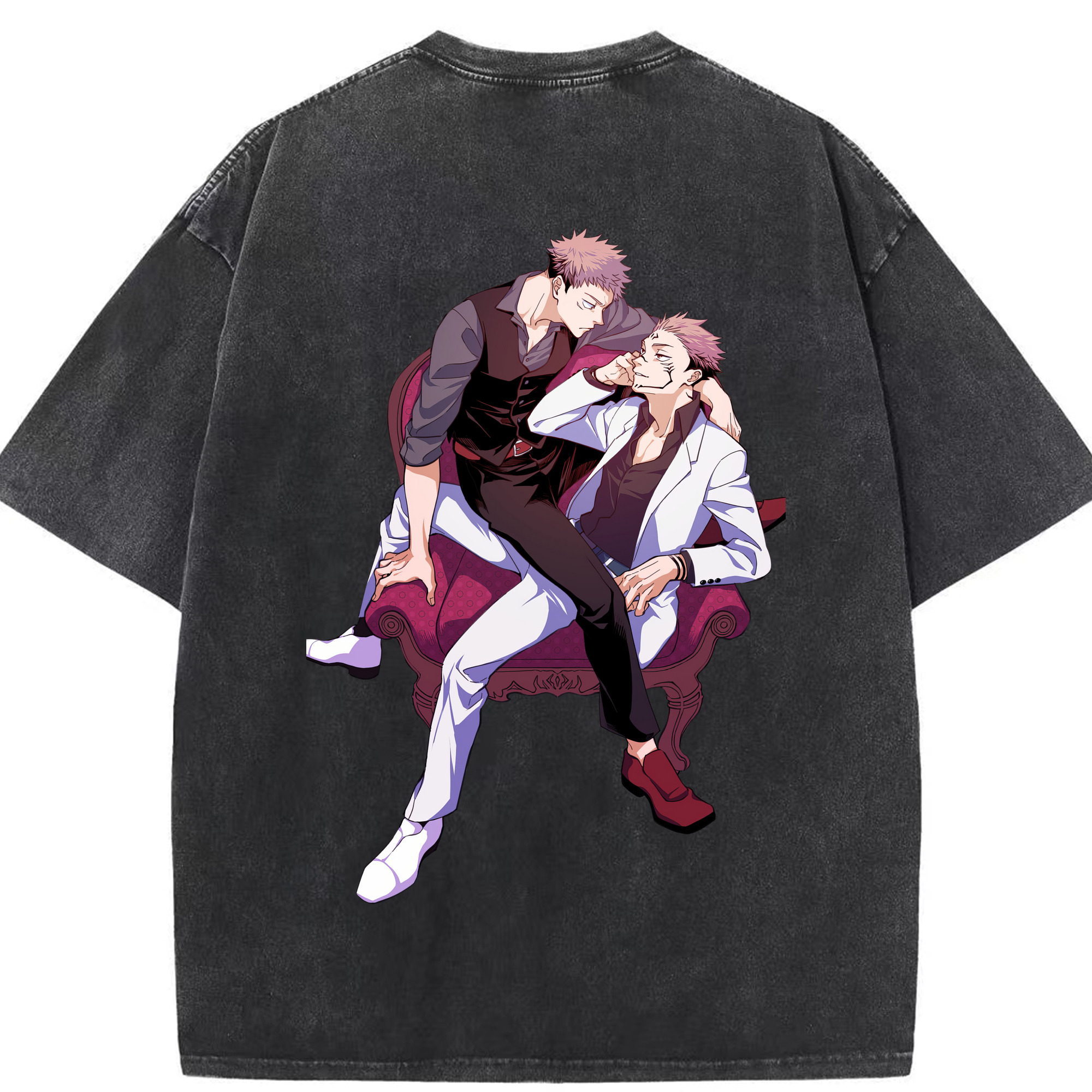 （画像用） 呪術廻戦 Jujutsu Kaisen 綿100% ヴィンテージ風 半袖Tシャツ（背面プリント）