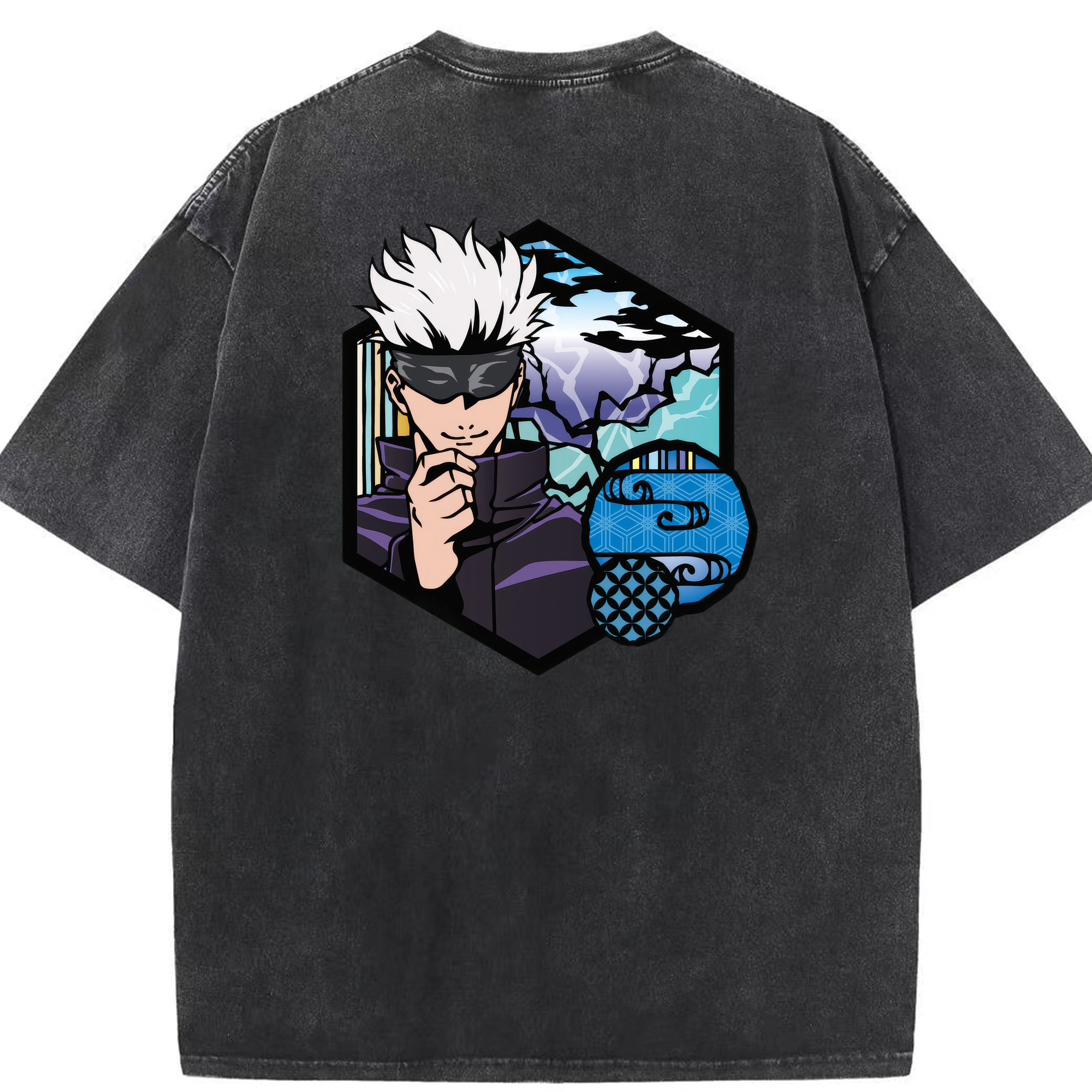 （画像用） 呪術廻戦 Jujutsu Kaisen 綿100% ヴィンテージ風 半袖Tシャツ（背面プリント）
